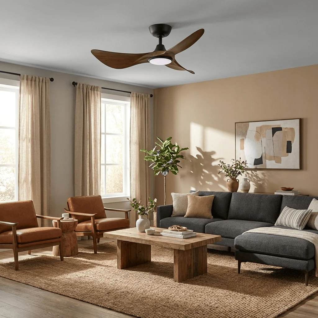 Volant Sculpted Wood Ceiling Fan Light - Image 3