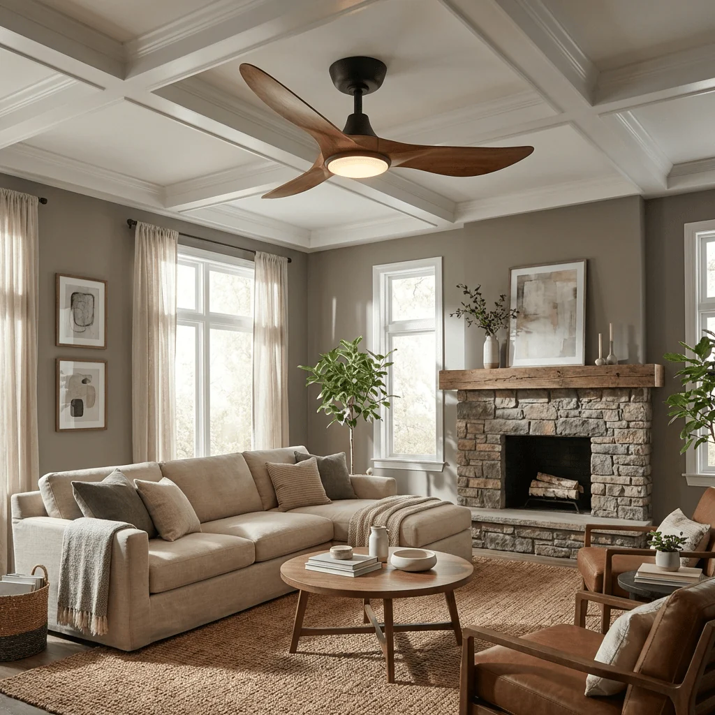 Volant Sculpted Wood Ceiling Fan Light - Image 7