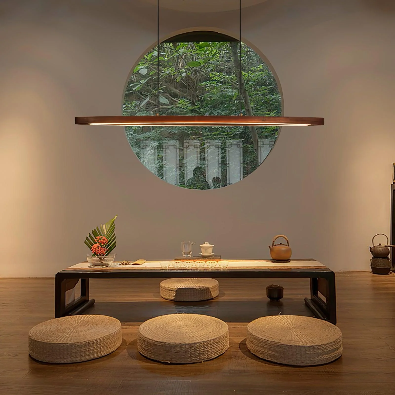 Walnut Arc Linear Pendant Lamp - Image 14