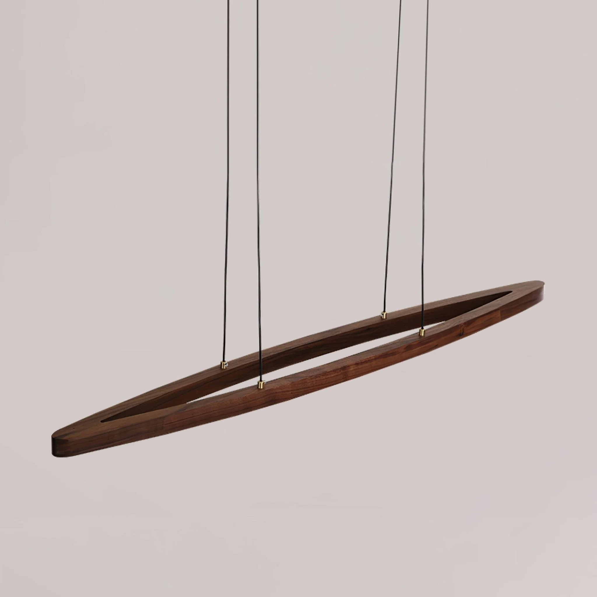 Walnut Arc Linear Pendant Lamp - Image 24