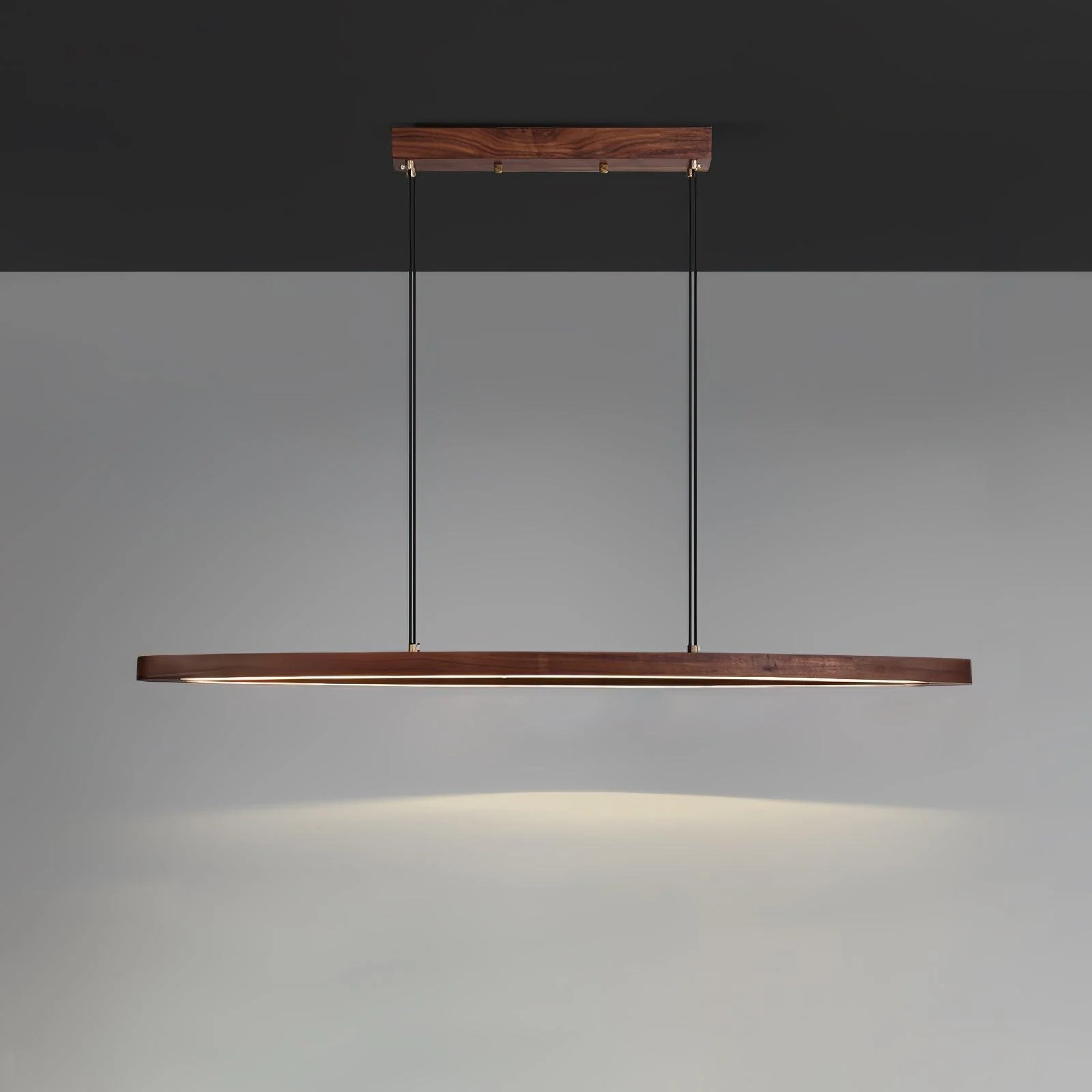 Walnut Arc Linear Pendant Lamp - Image 30