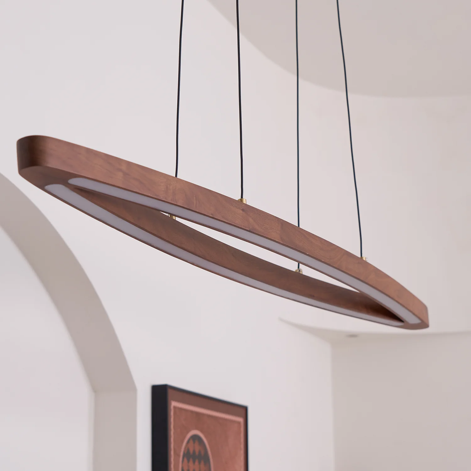 Walnut Arc Linear Pendant Lamp - Image 31
