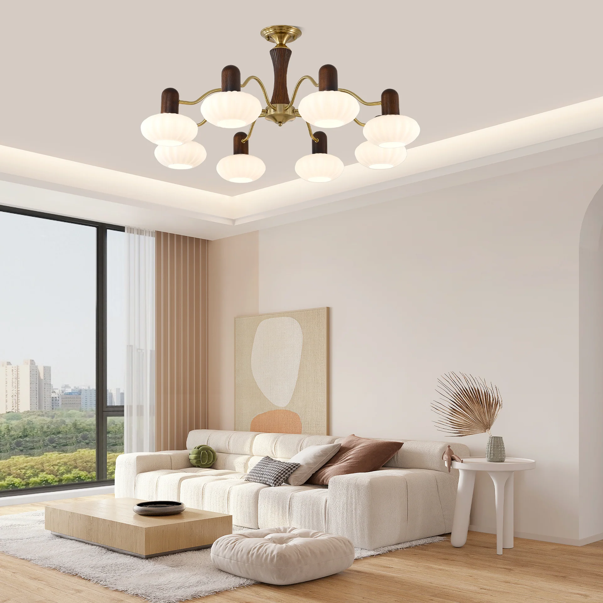 Walnut Color Embrace Chandelier - Image 4