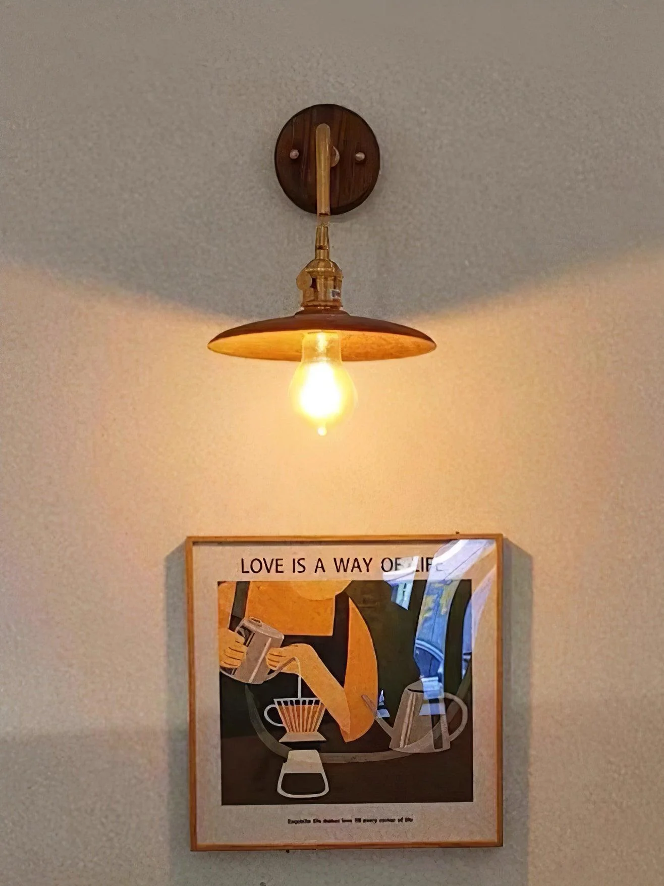 Walnut Flared Wall Light - Image 11