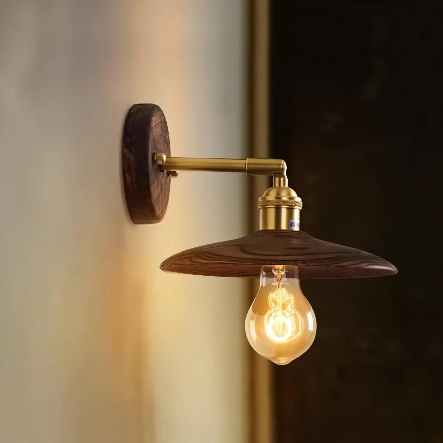 Walnut Flared Wall Light - Image 12