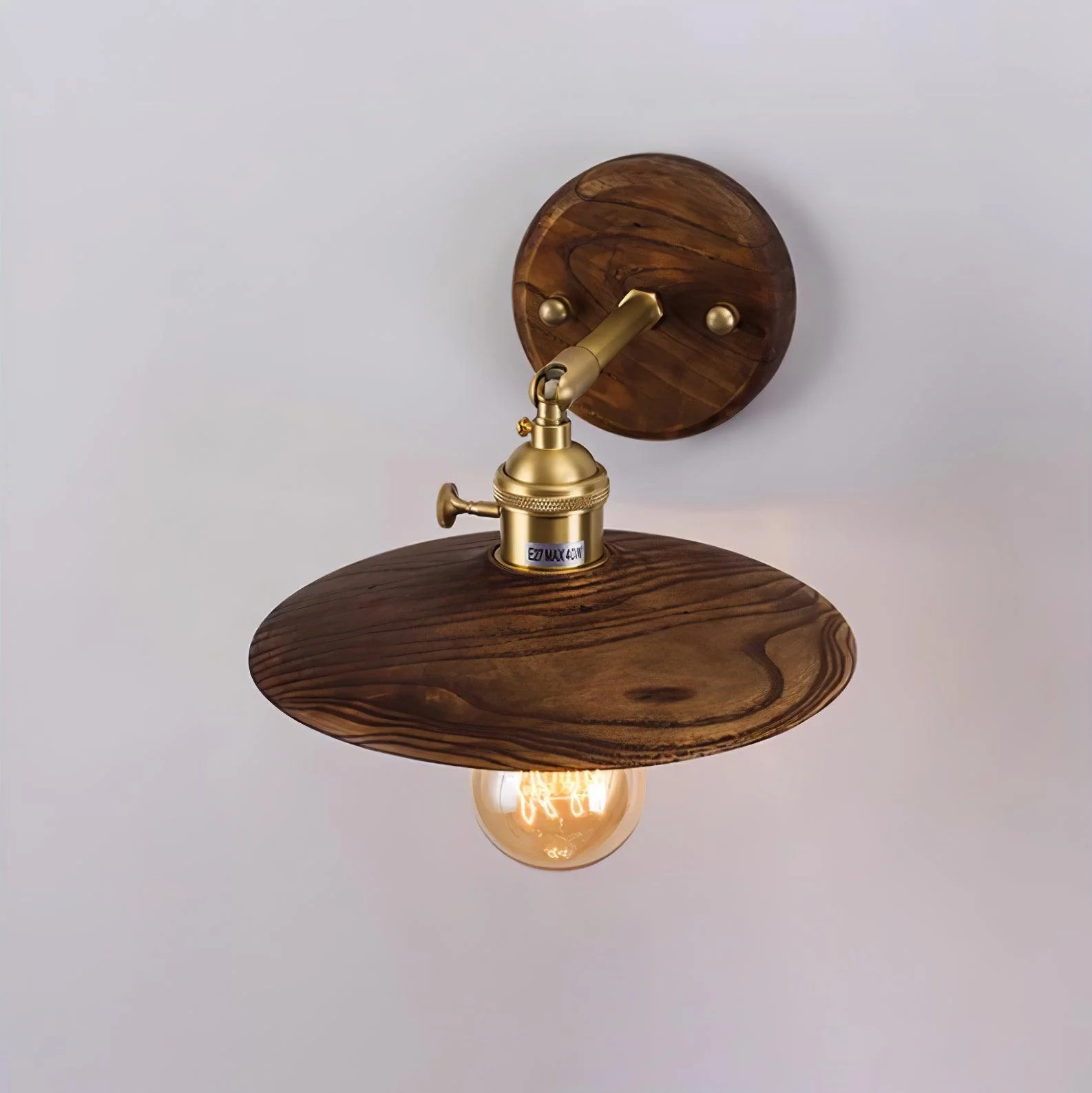 Walnut Flared Wall Light - Image 13