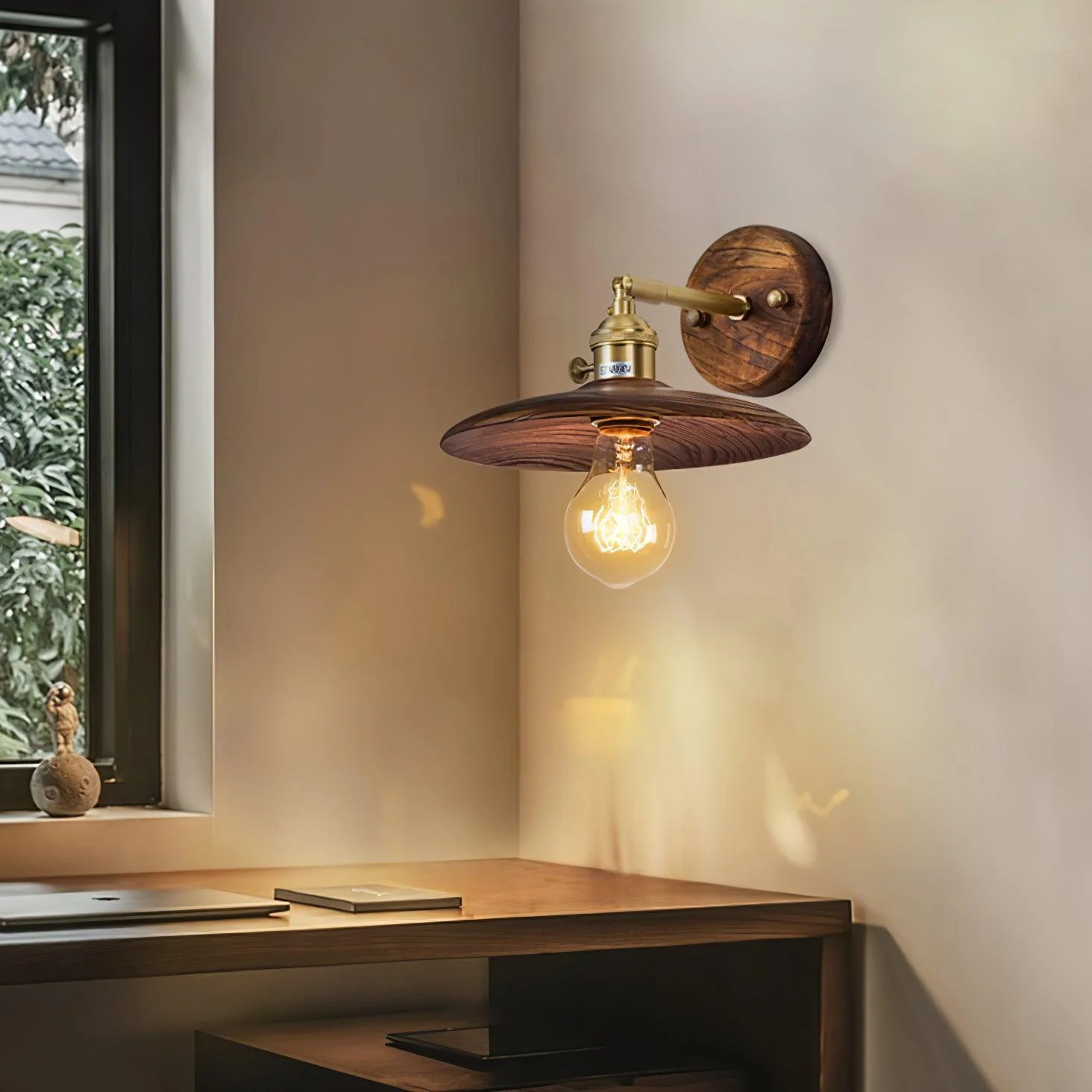 Walnut Flared Wall Light - Image 19