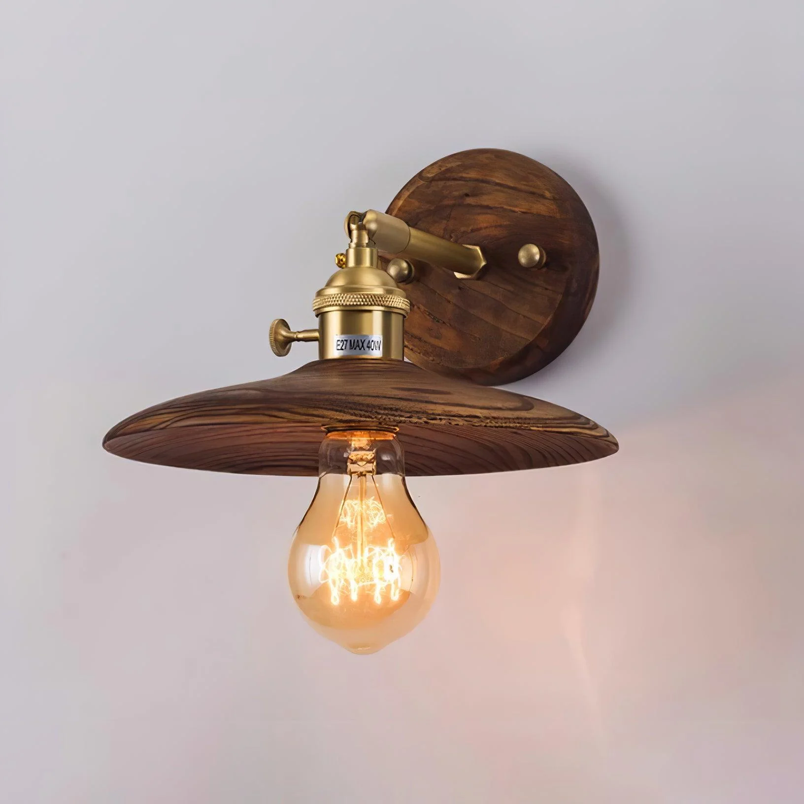 Walnut Flared Wall Light - Image 5