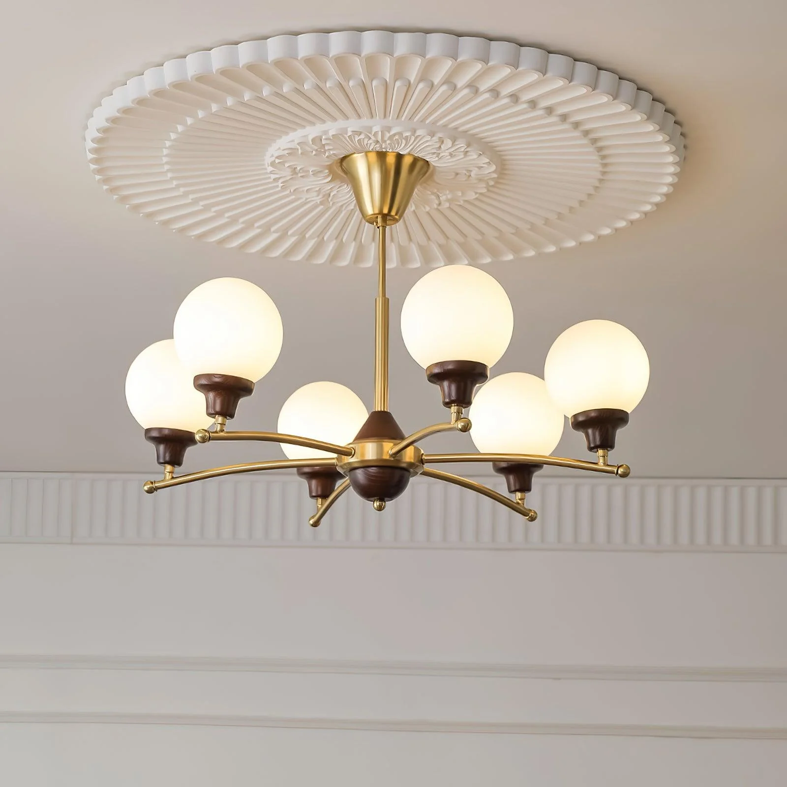 Walnut Glass Ball Chandelier - Image 24