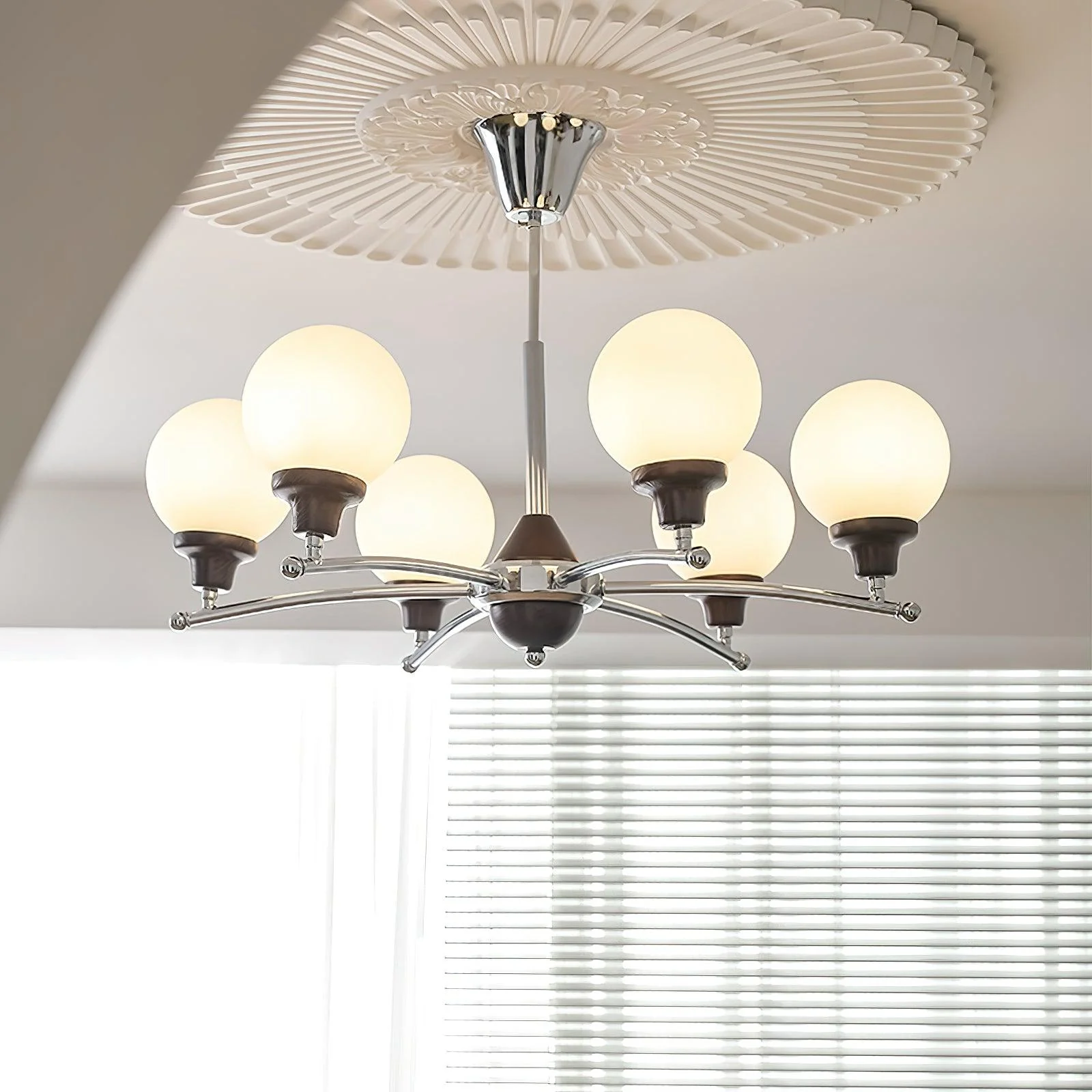 Walnut Glass Ball Chandelier - Image 25
