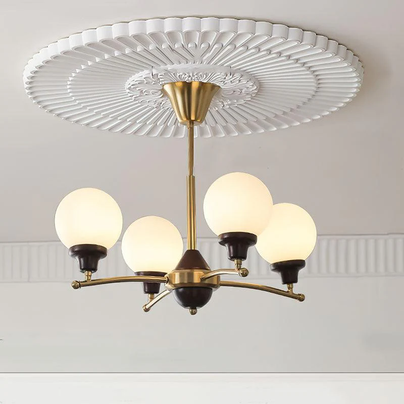 Walnut Glass Ball Chandelier - Image 8