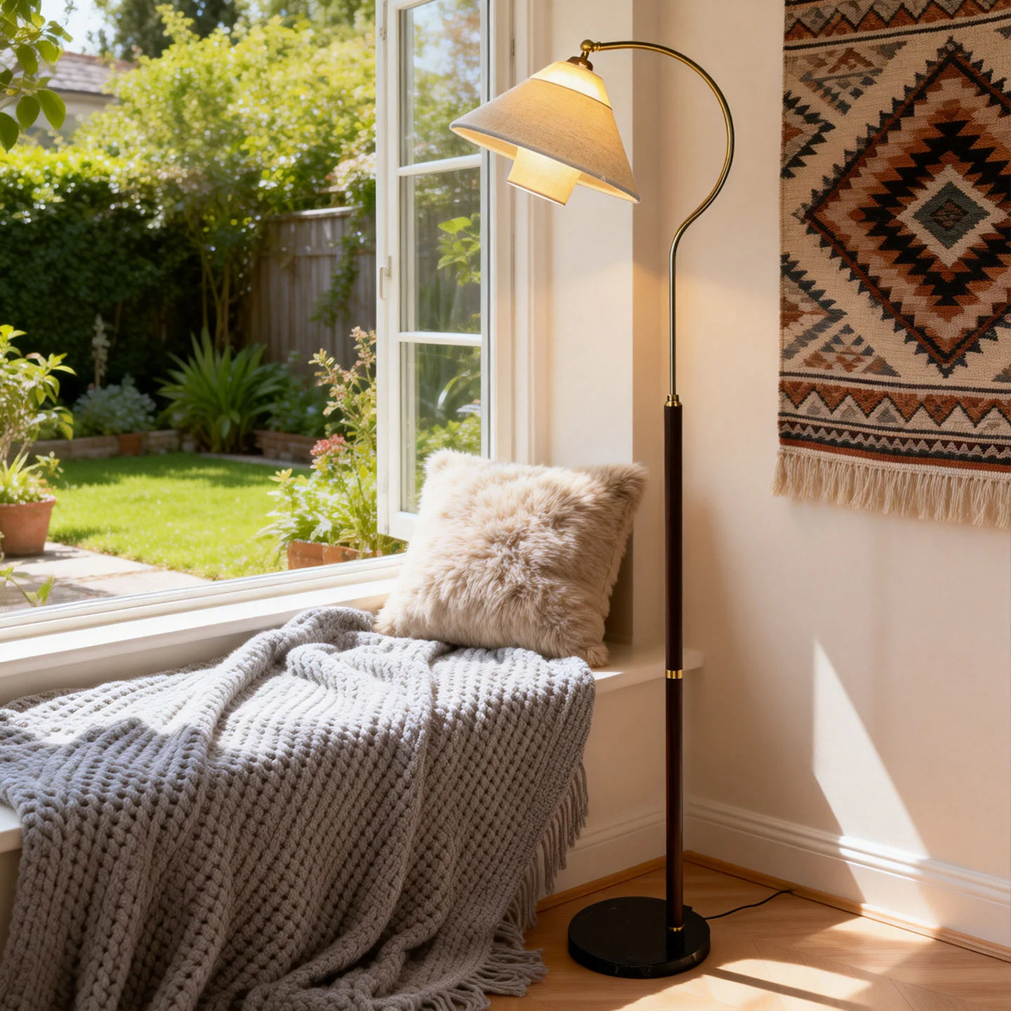 Walnut Gooseneck Floor Lamp - Image 11