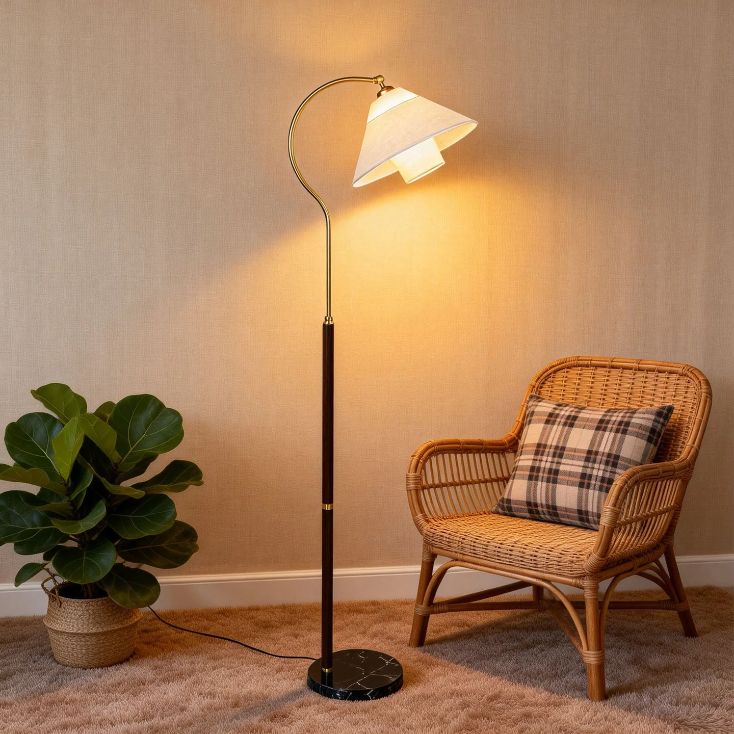 Walnut Gooseneck Floor Lamp - Image 2