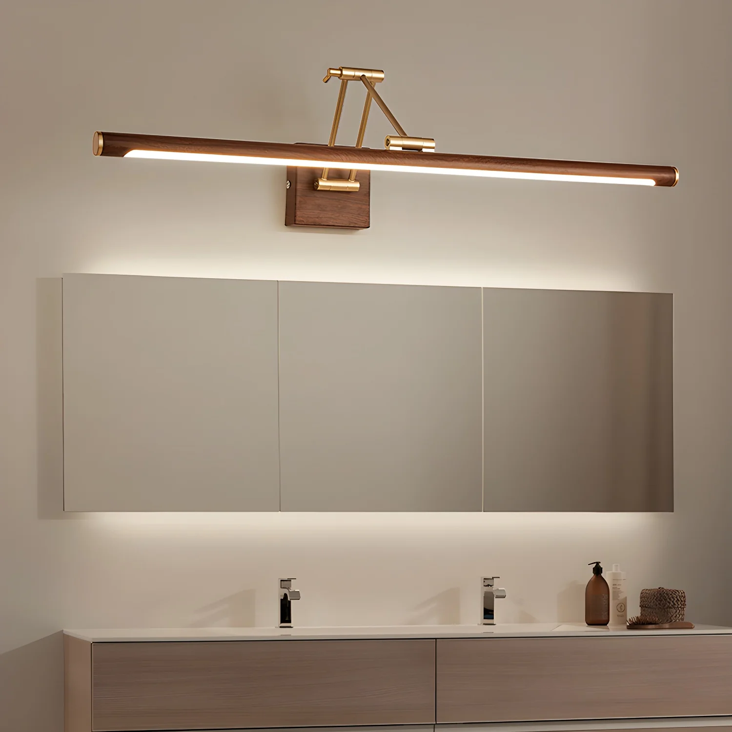 Walnut Color Linear Adjustable Wall Light - Image 12