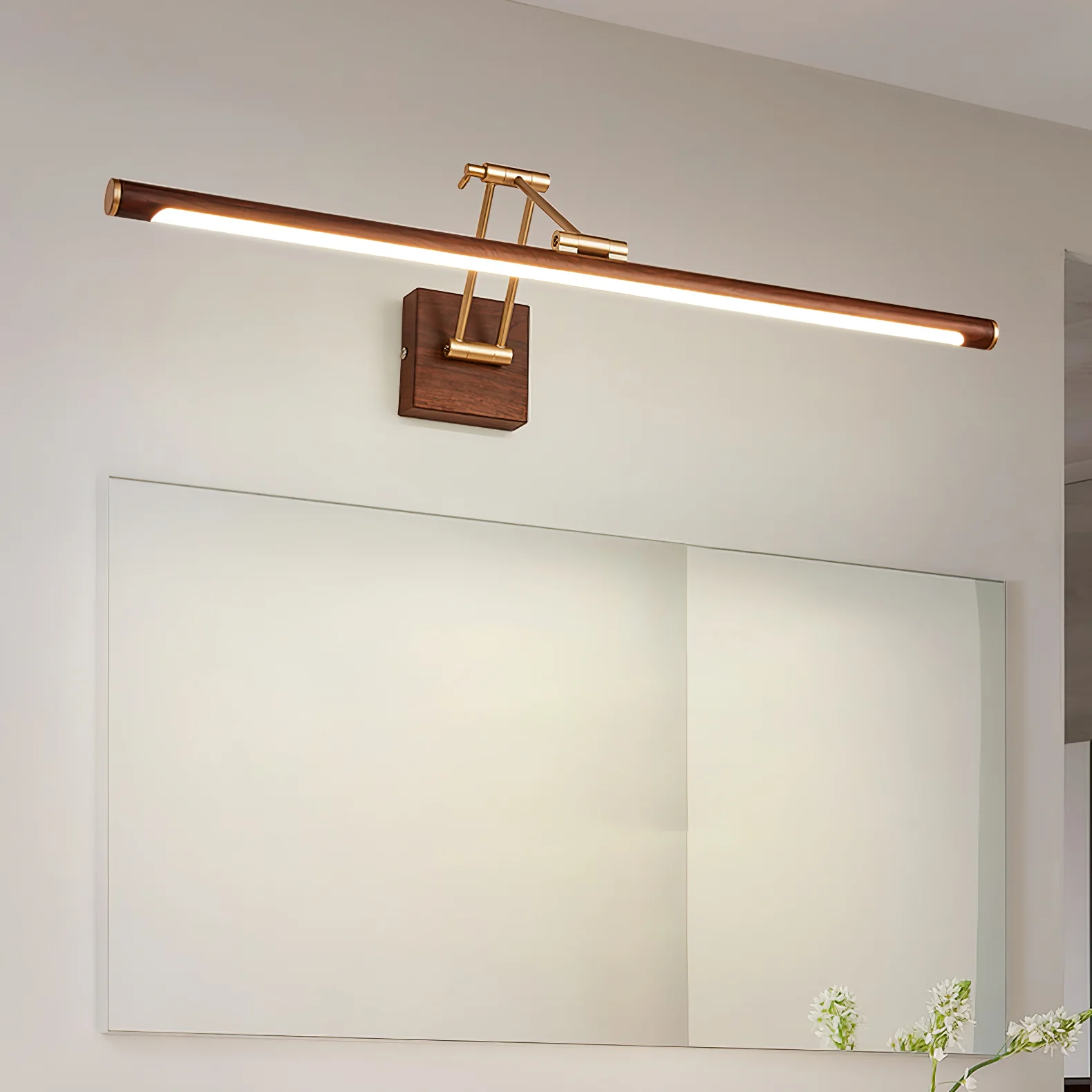 Walnut Color Linear Adjustable Wall Light - Image 22