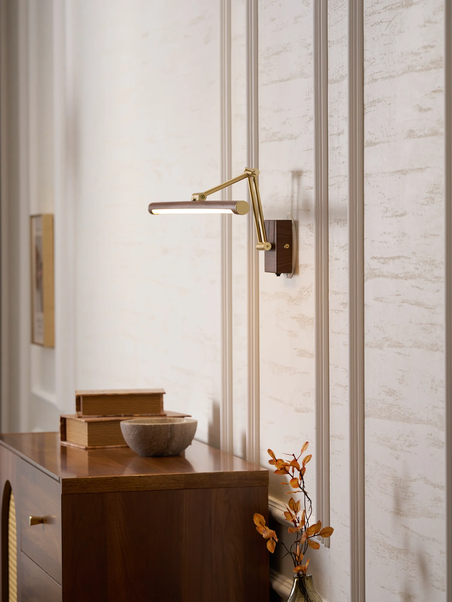 Walnut Color Linear Adjustable Wall Light - Image 27