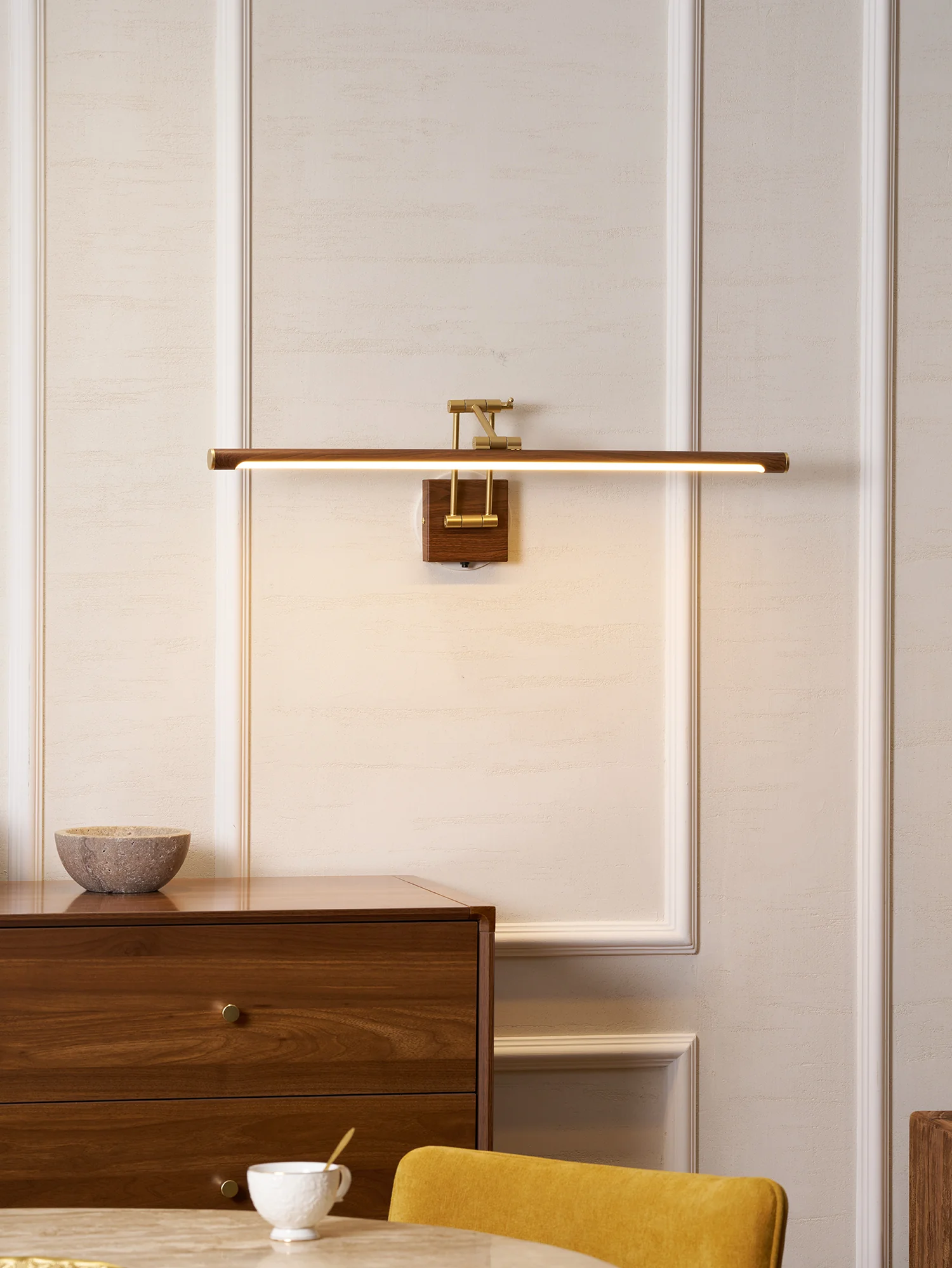 Walnut Color Linear Adjustable Wall Light - Image 28