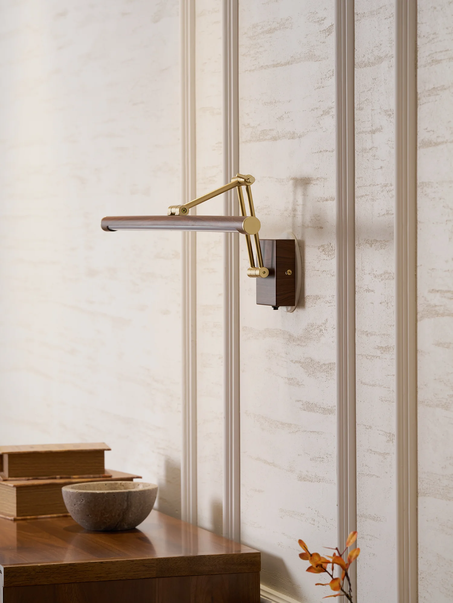 Walnut Color Linear Adjustable Wall Light - Image 29