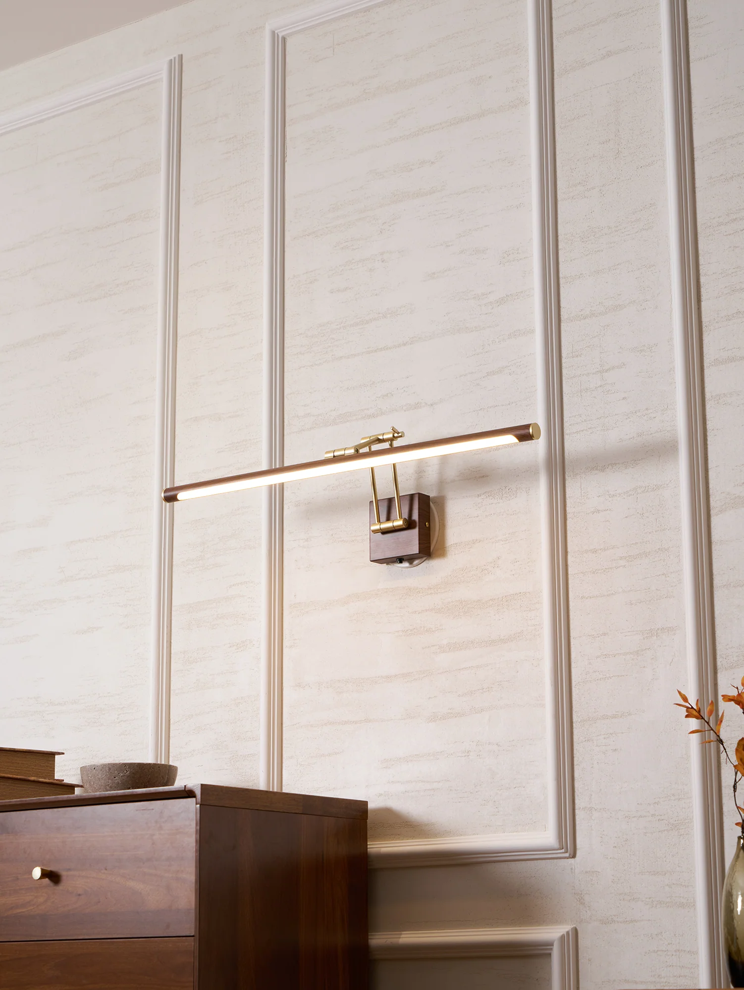 Walnut Color Linear Adjustable Wall Light - Image 31