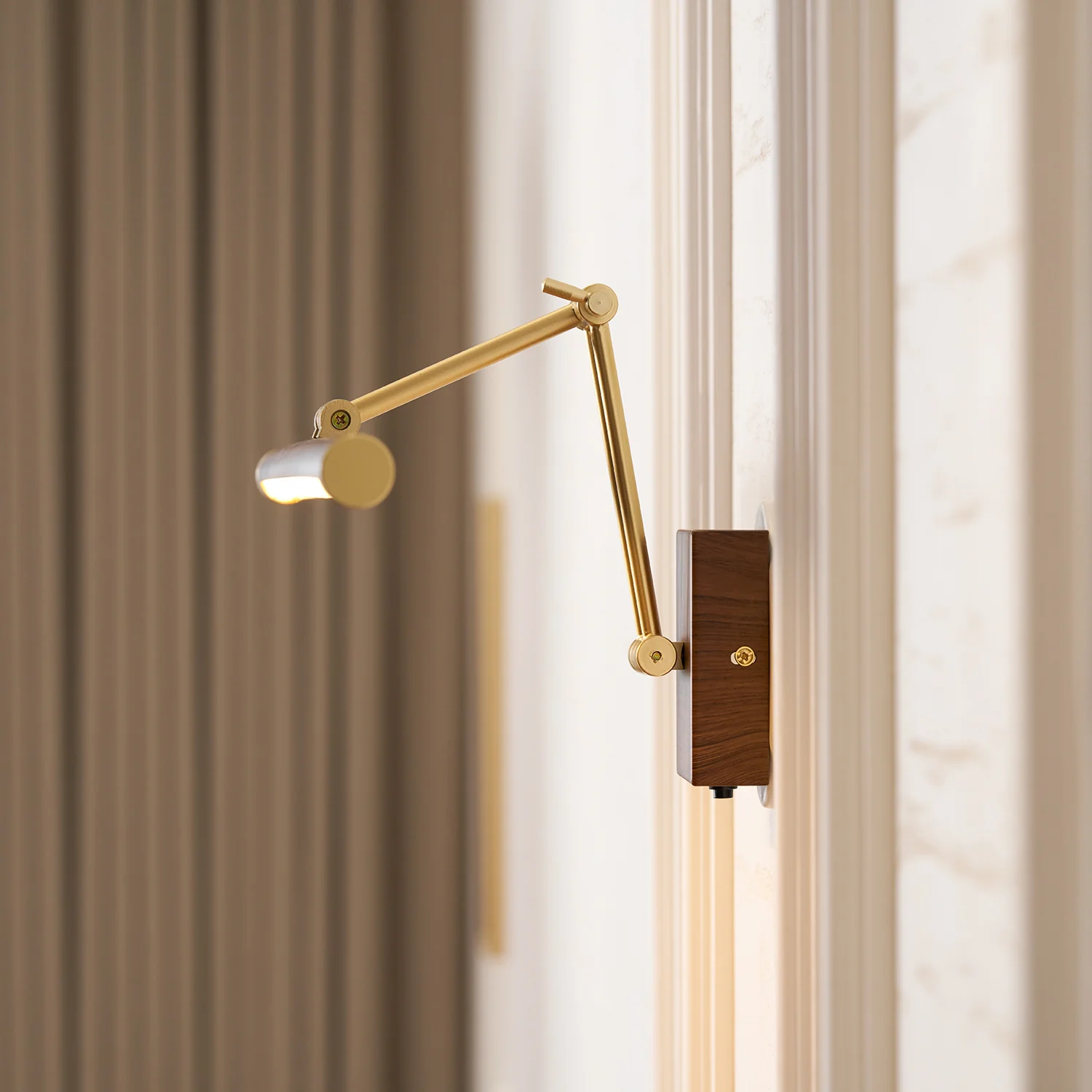 Walnut Color Linear Adjustable Wall Light - Image 32