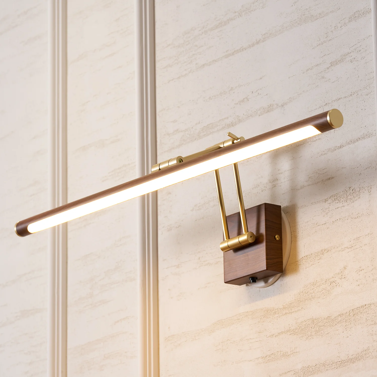 Walnut Color Linear Adjustable Wall Light - Image 35