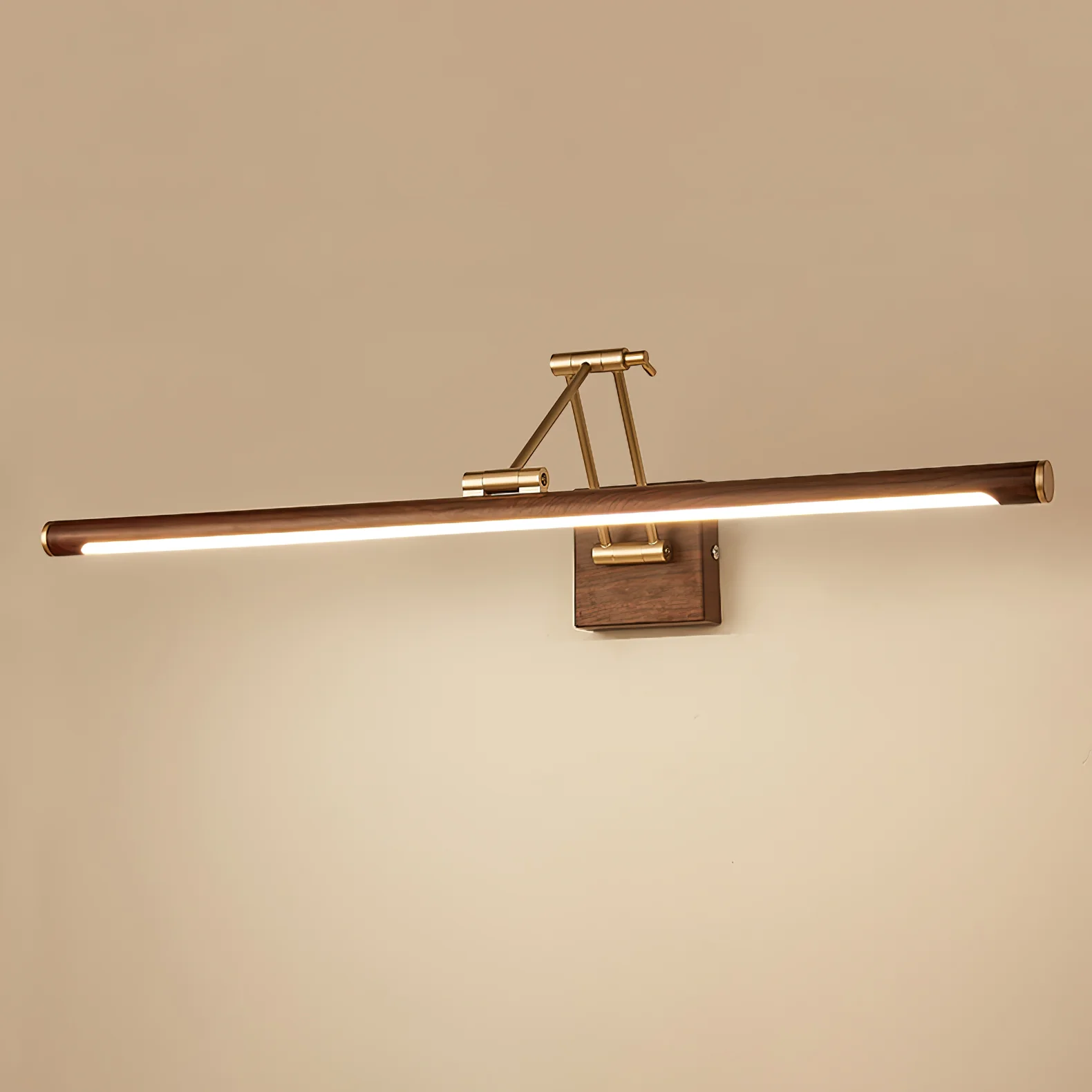 Walnut Color Linear Adjustable Wall Light - Image 5