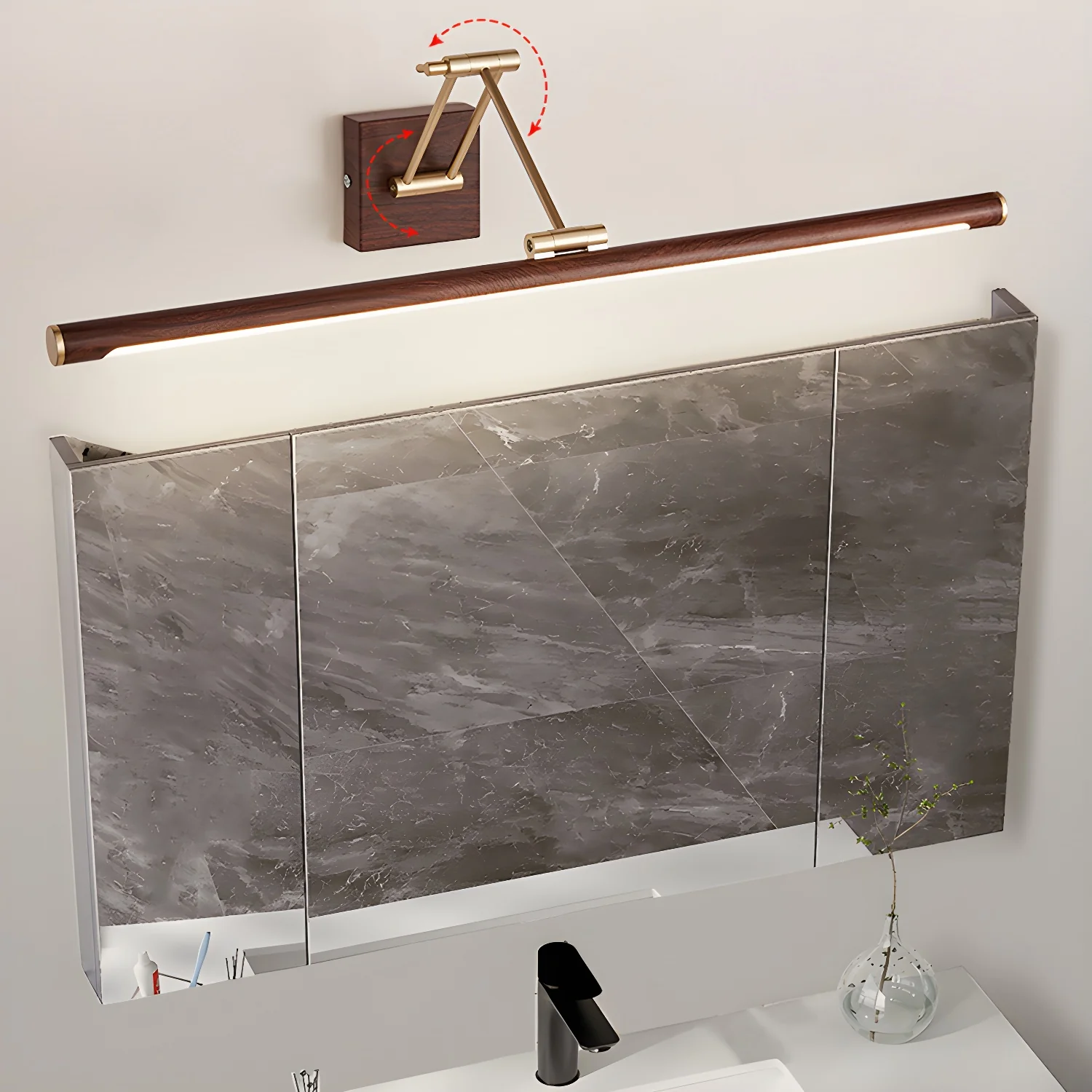 Walnut Color Linear Adjustable Wall Light - Image 7