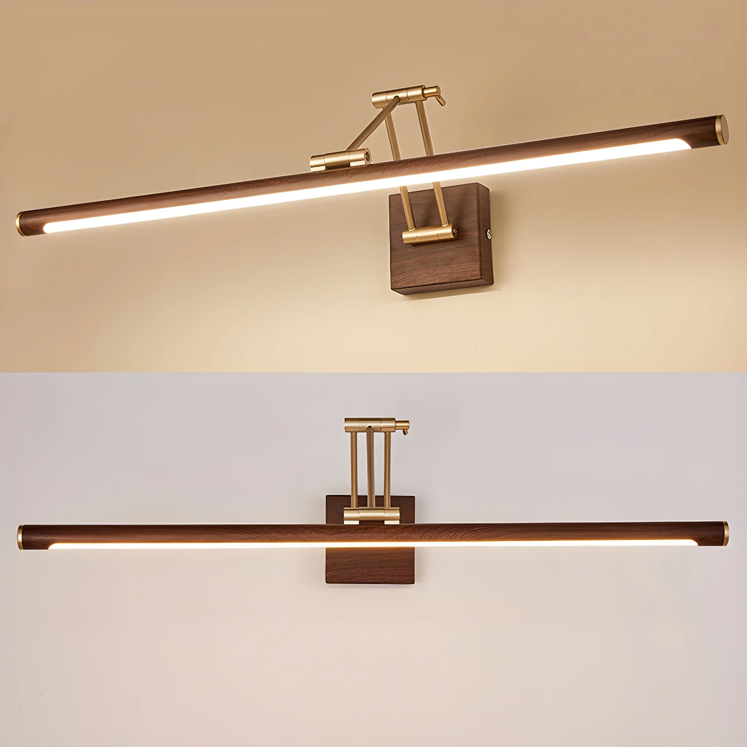 Walnut Color Linear Adjustable Wall Light - Image 9