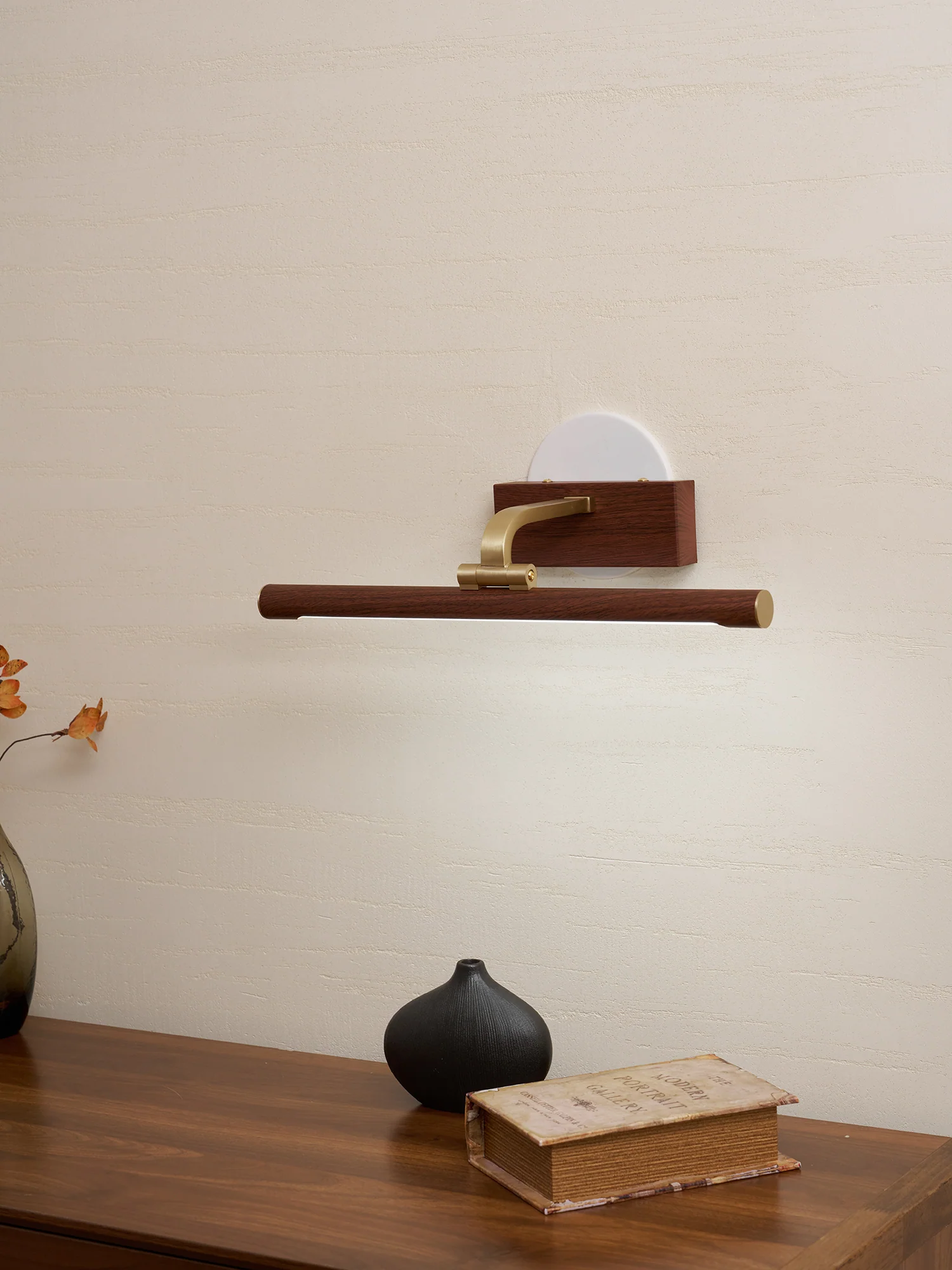 Walnut Color Linear LED Wall Light - Image 38