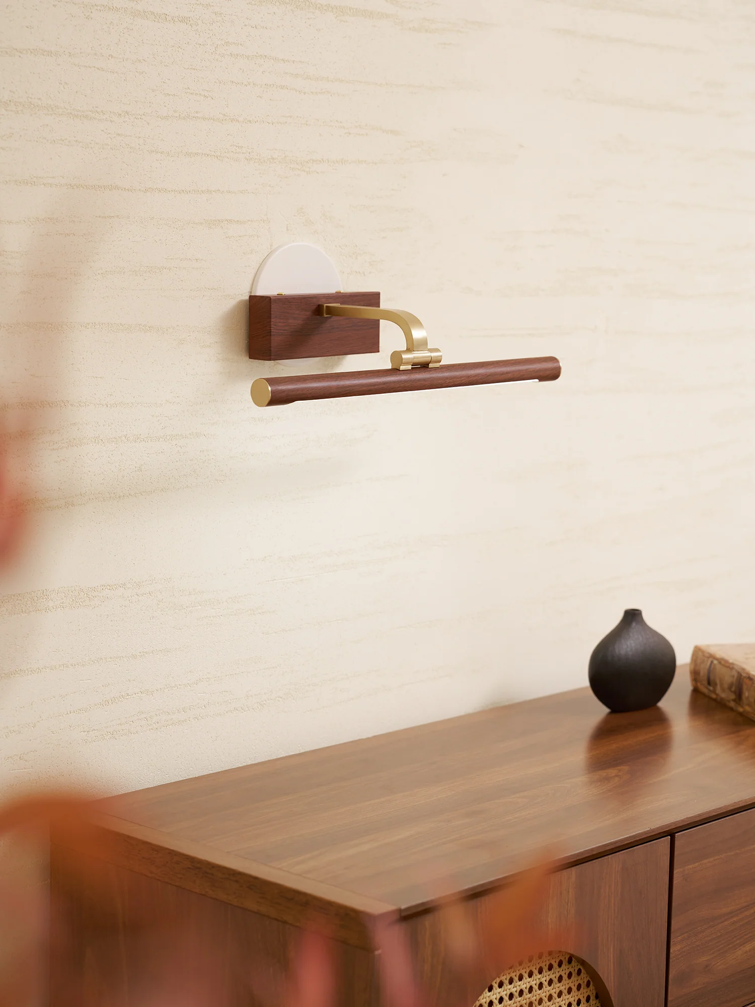 Walnut Color Linear LED Wall Light - Image 41