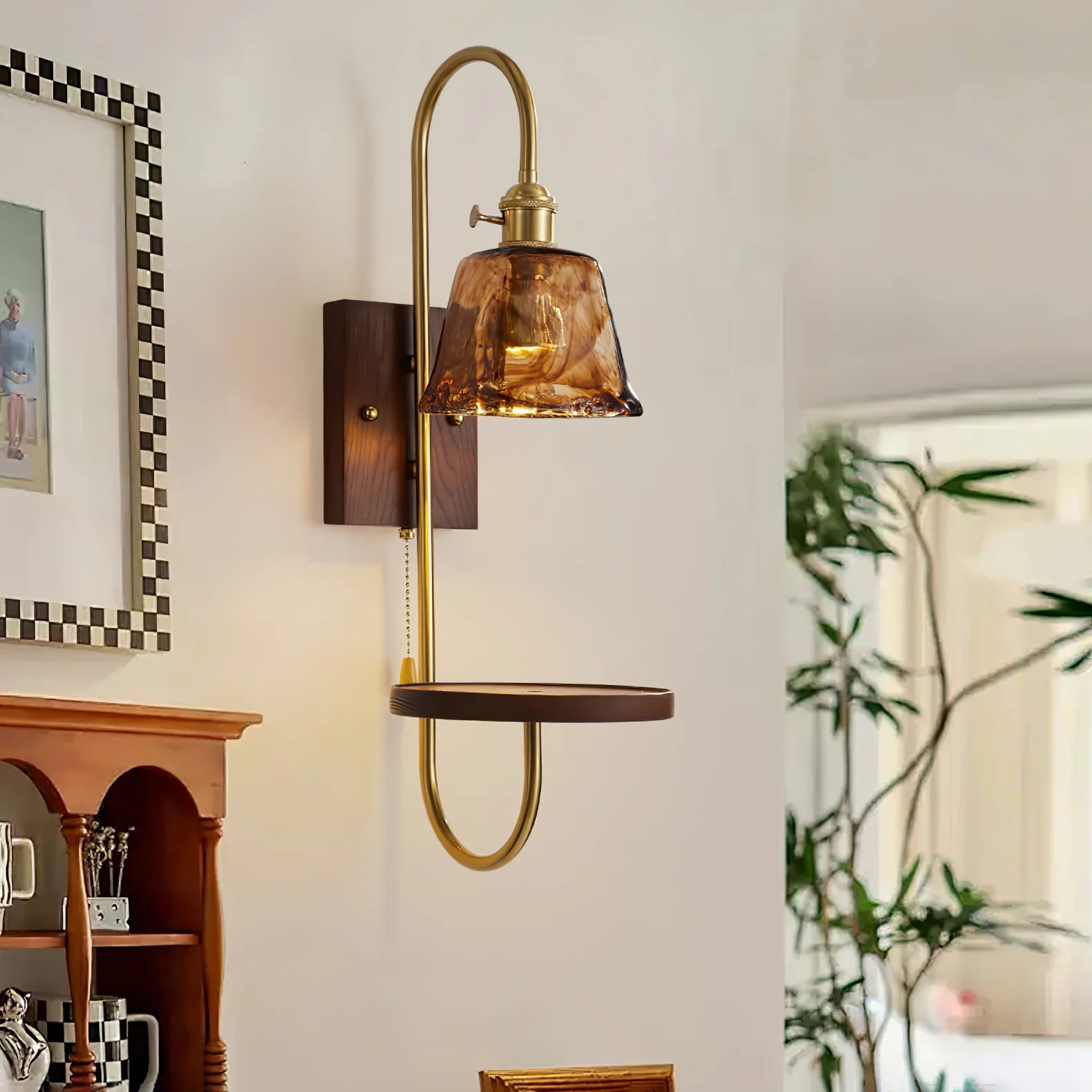 Walnut Shelf Sconce - Image 4