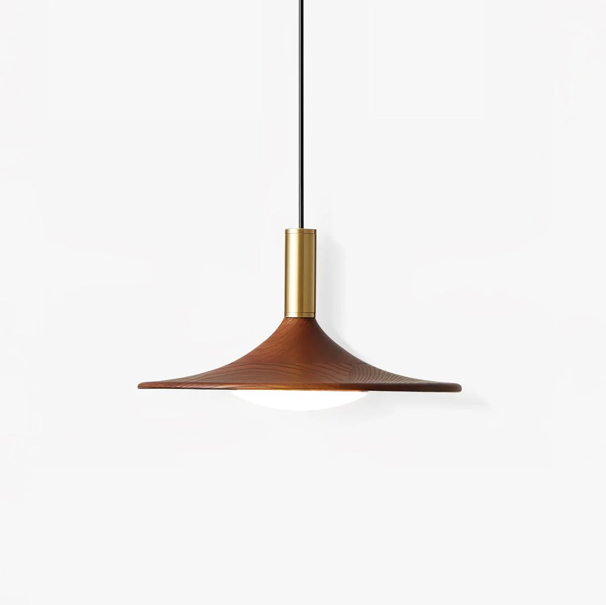 Walnut Wood Dish Pendant Light - Image 16