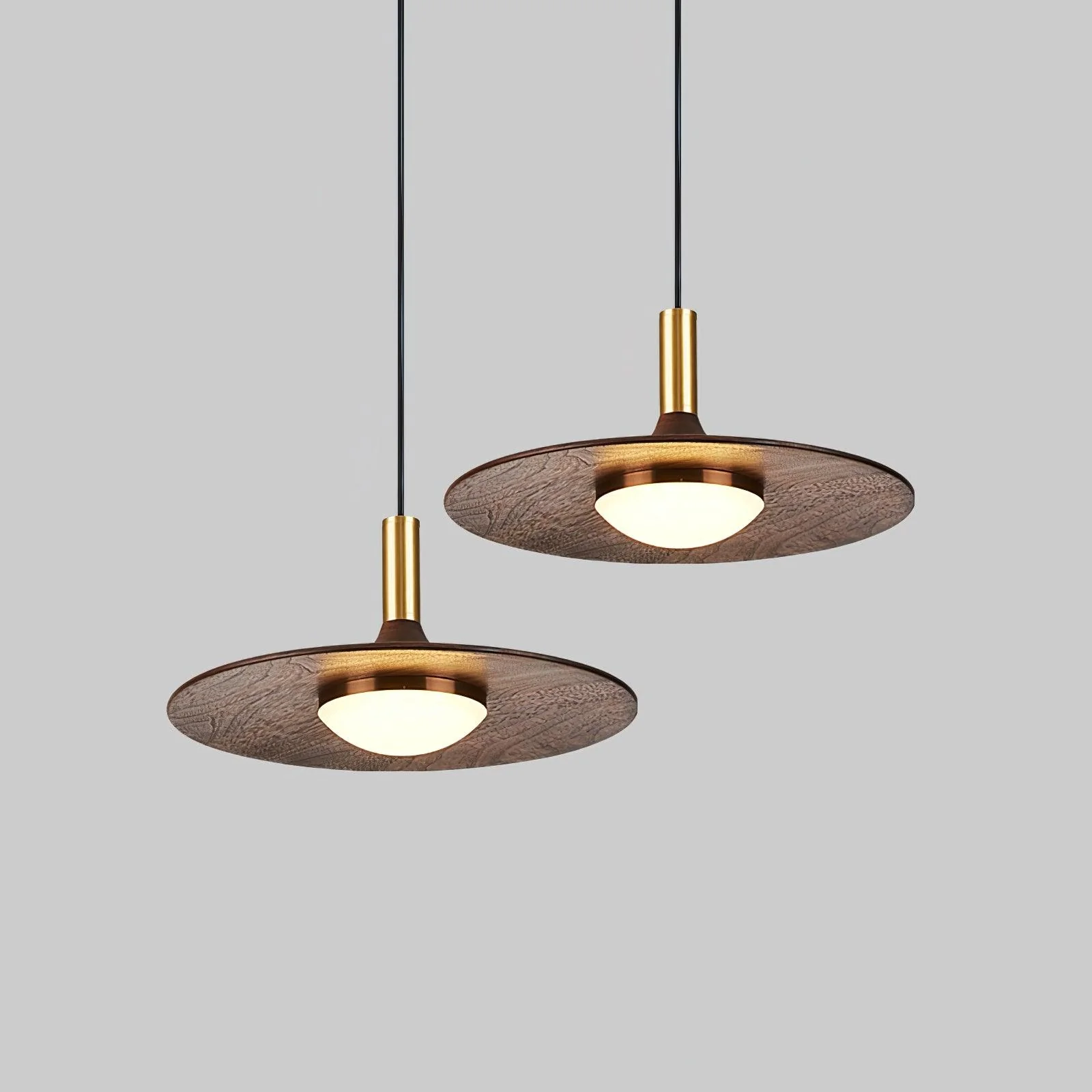 Walnut Wood Dish Pendant Light - Image 22