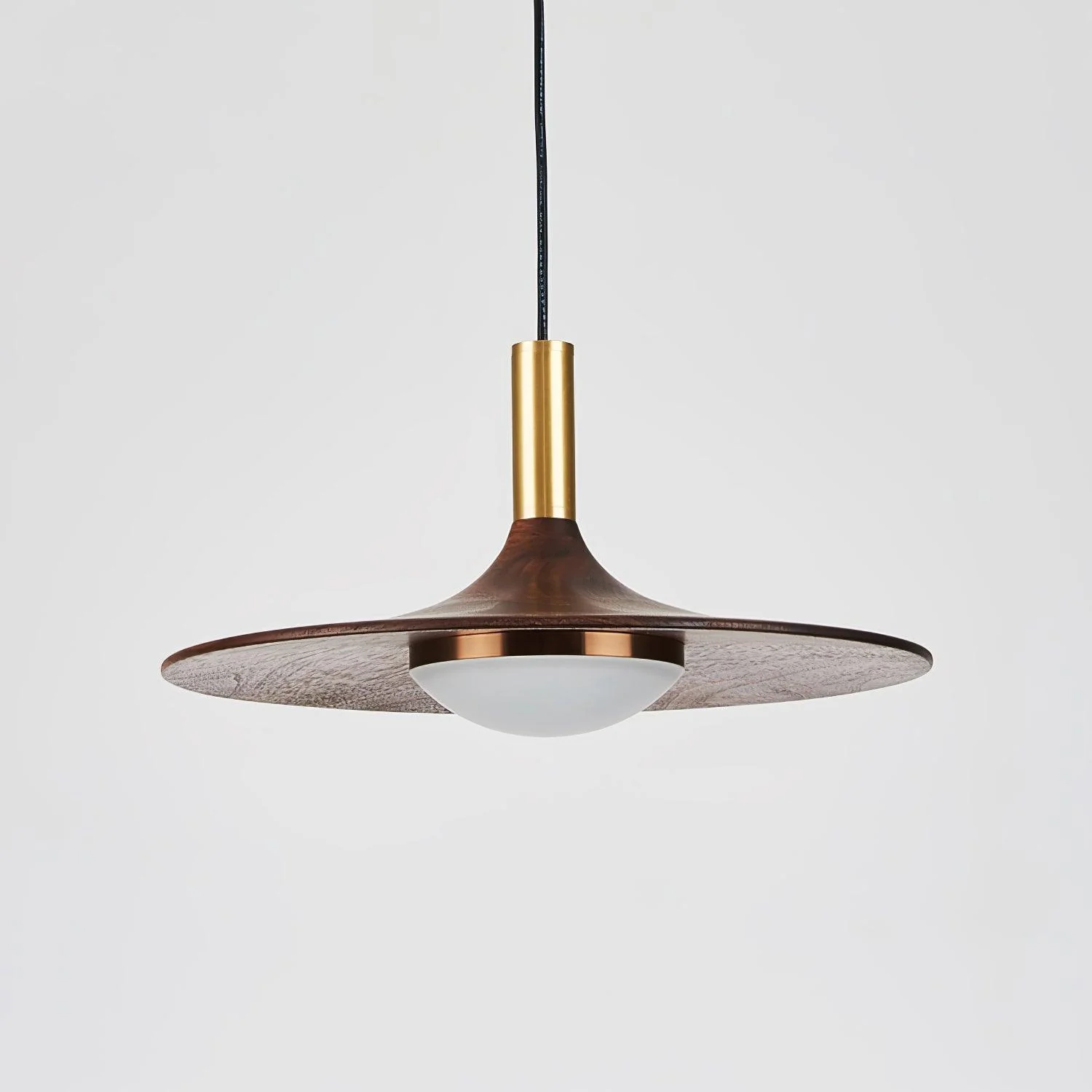 Walnut Wood Dish Pendant Light - Image 37