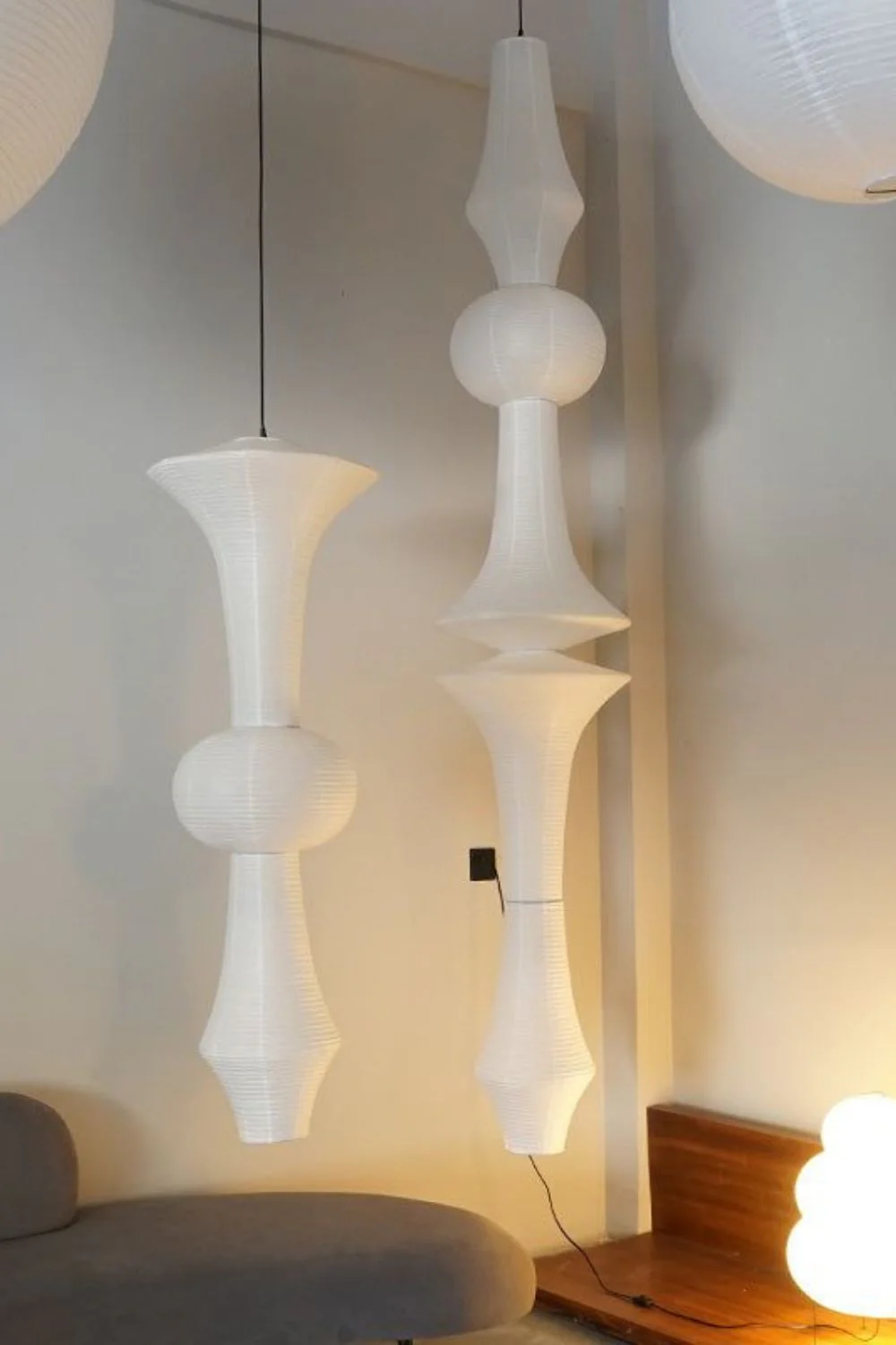 Washi Paper E Pendant Swag Light - Image 30