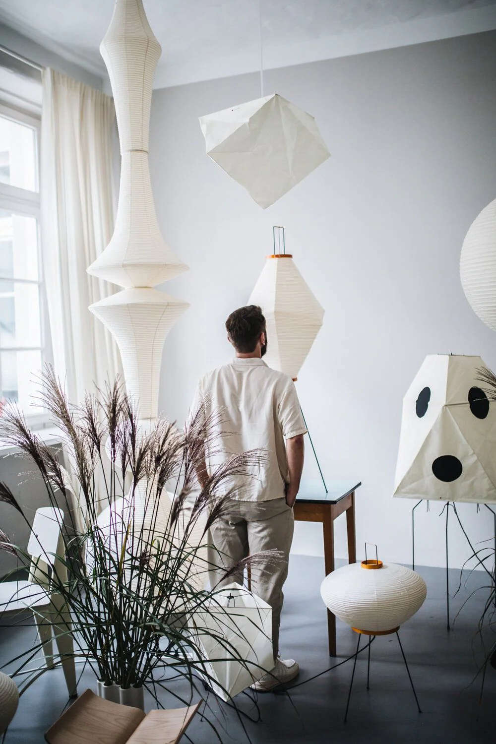 Washi Paper E Pendant Swag Light - Image 35