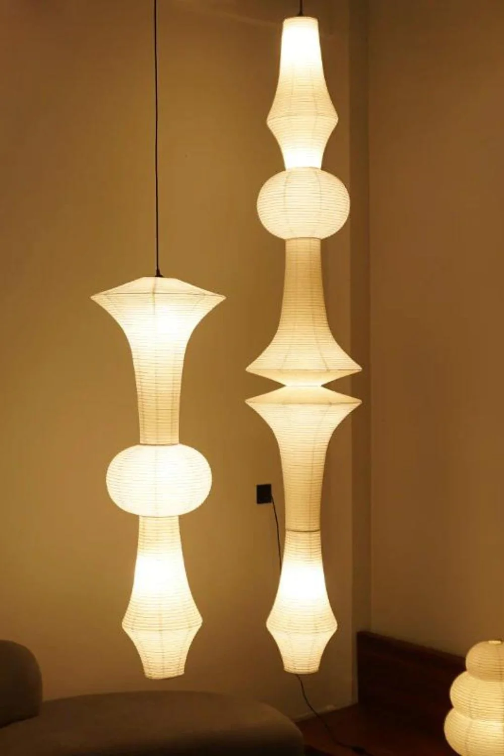 Washi Paper E Pendant Swag Light - Image 36