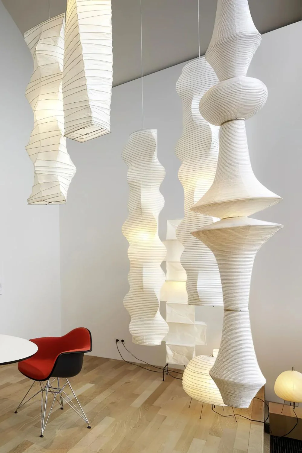 Washi Paper E Pendant Swag Light - Image 4