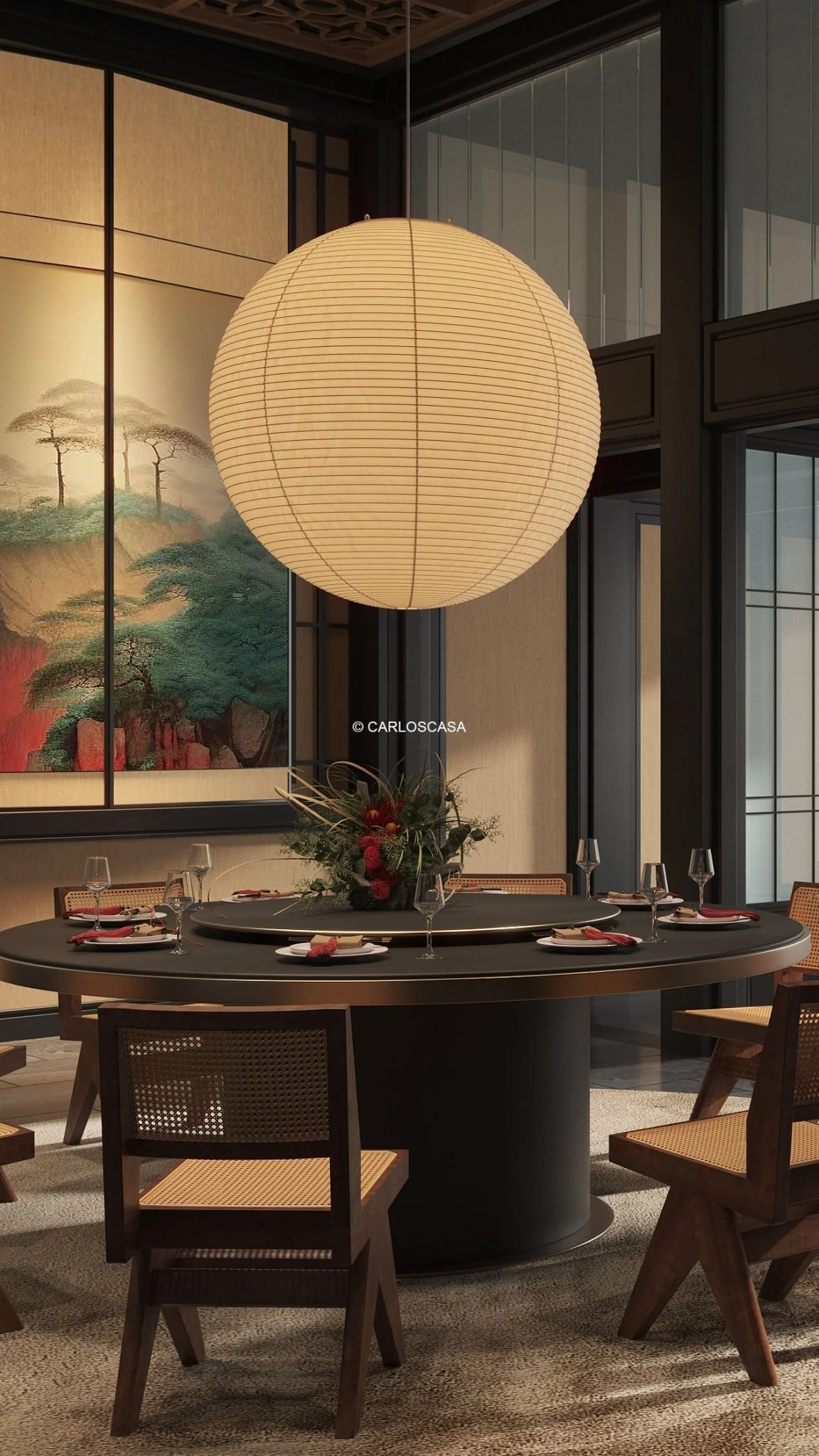 Washi Paper Round Series Pendant Lamp - Image 59