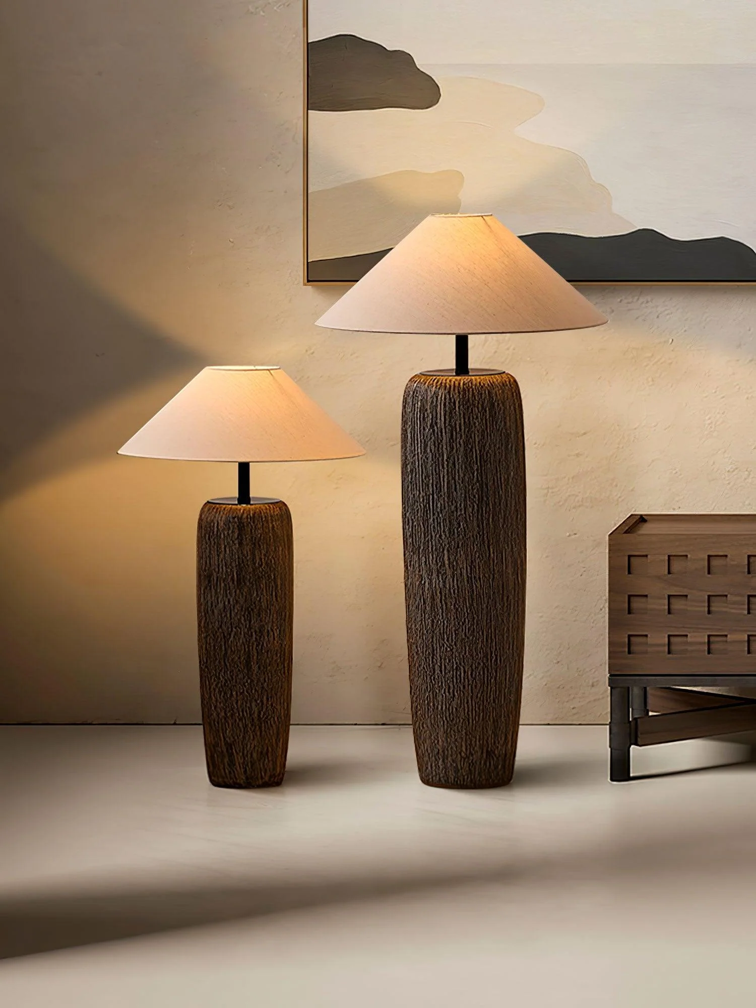 Weathered Wood Grain Floor Lamp - Image 29