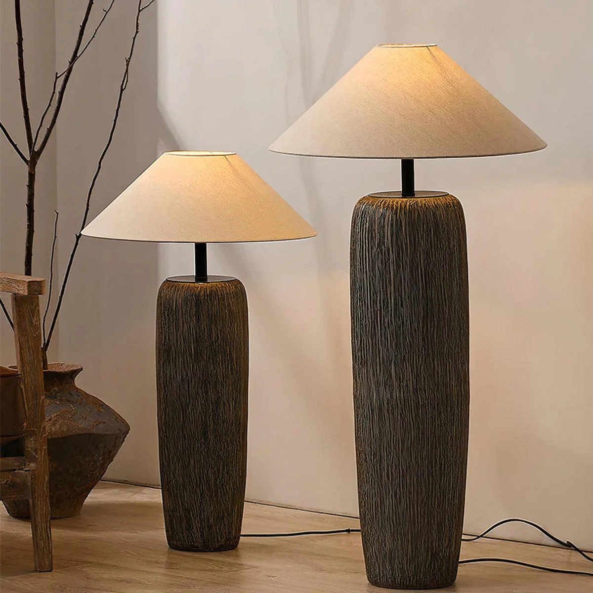 Weathered Wood Grain Floor Lamp - Image 37