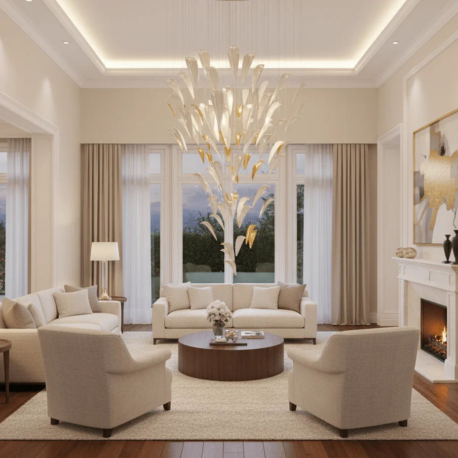 White Feather Art Deco Customize Chandelier - Image 10