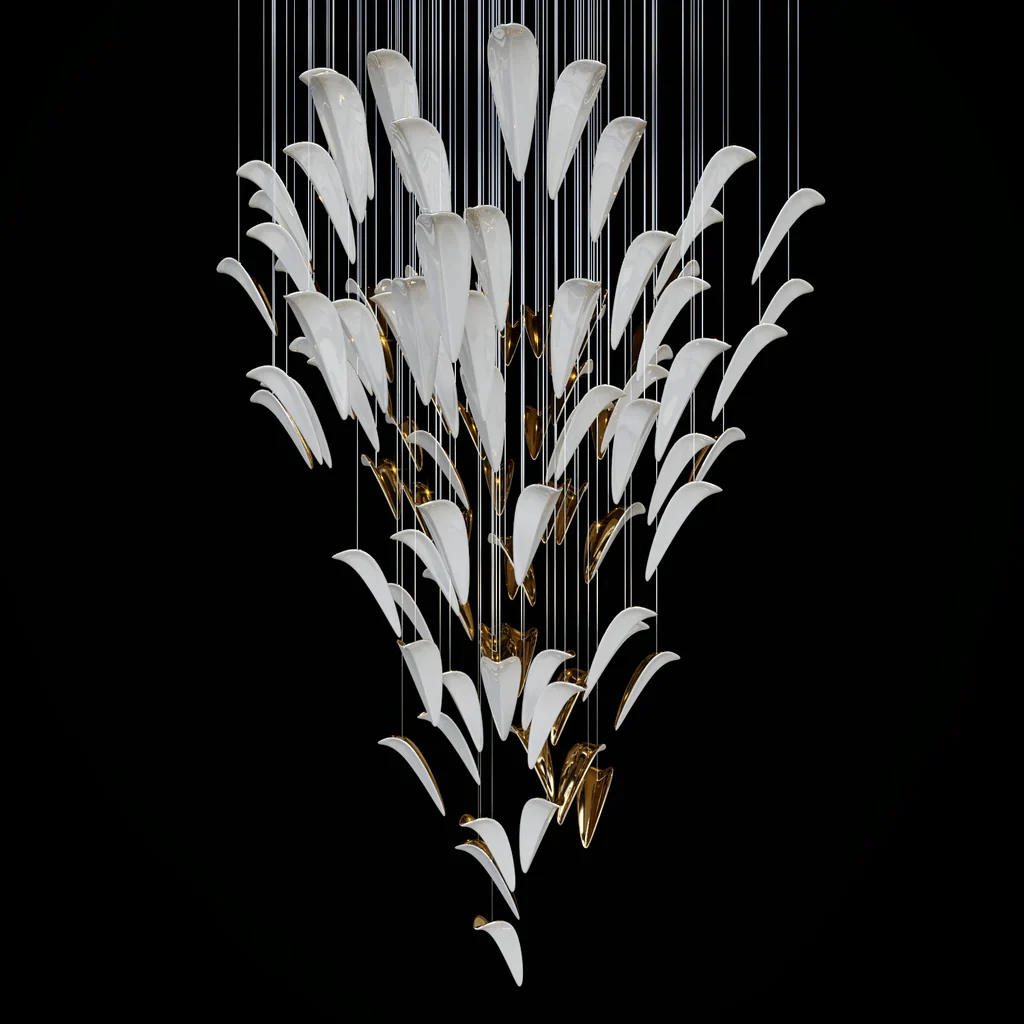 White Feather Art Deco Customize Chandelier - Image 14