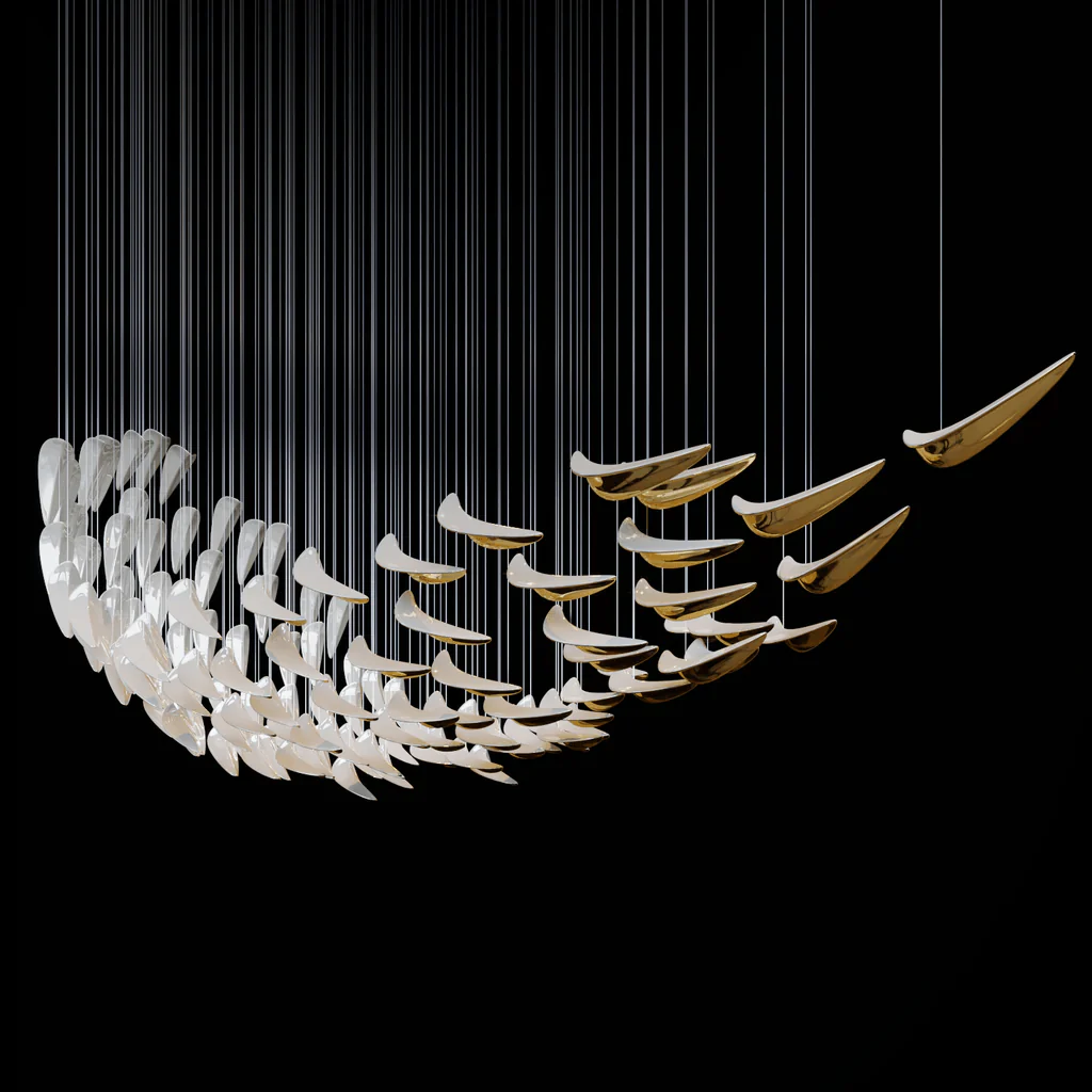 White Feather Art Deco Customize Chandelier - Image 16