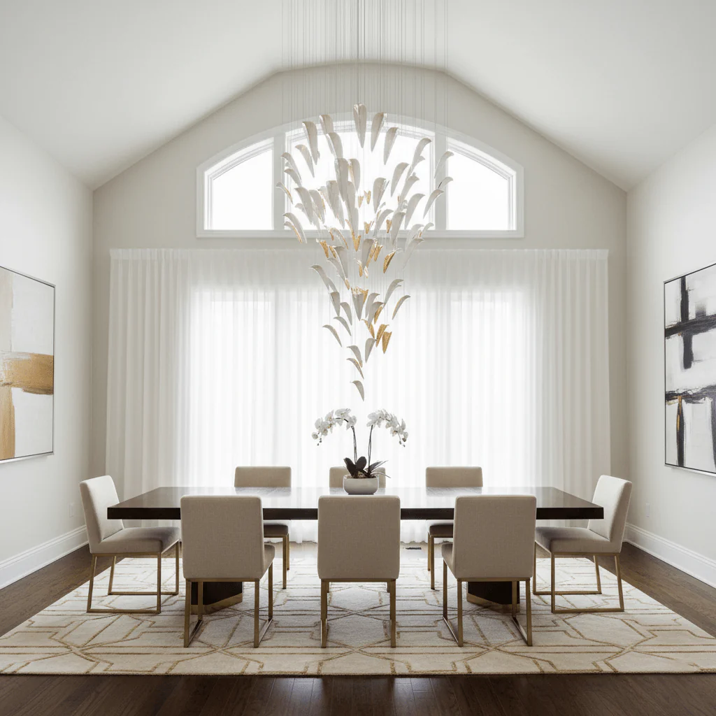 White Feather Art Deco Customize Chandelier - Image 3