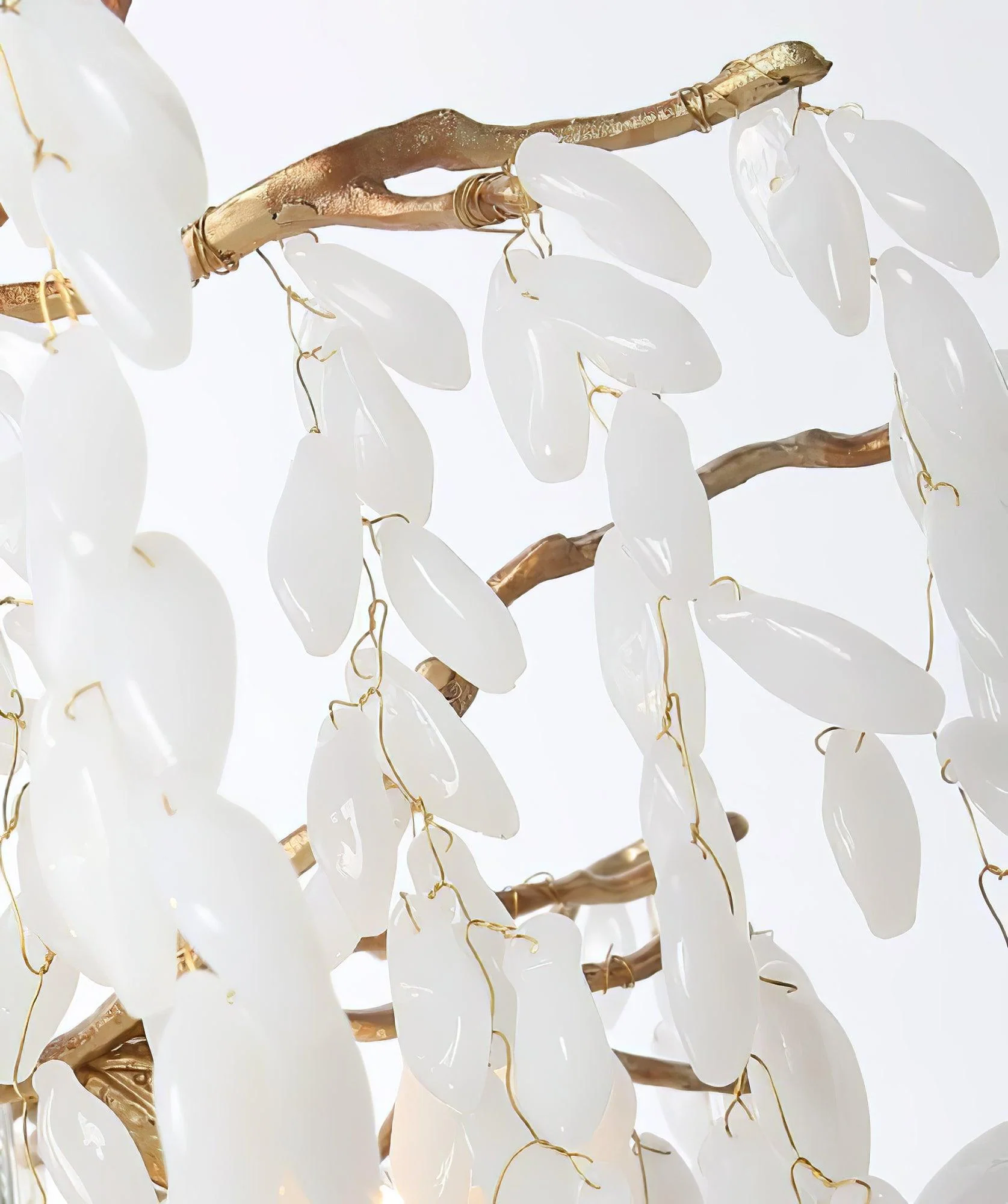 White Jade Branch Brass Chandelier - Image 22
