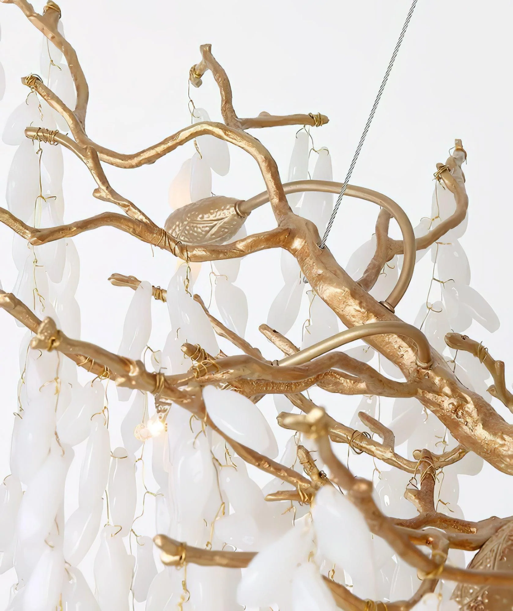 White Jade Branch Brass Chandelier - Image 23