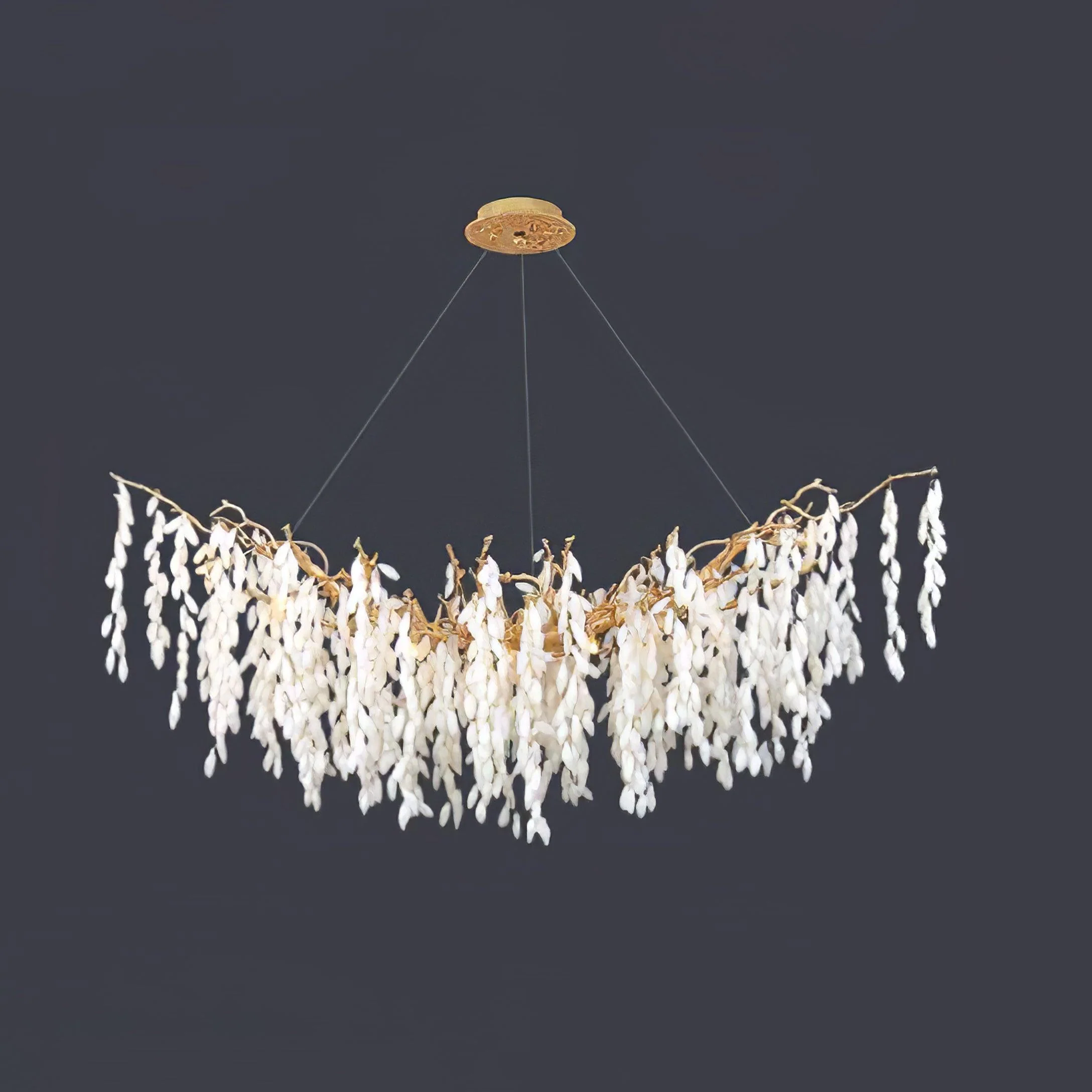 White Jade Branch Brass Chandelier - Image 24