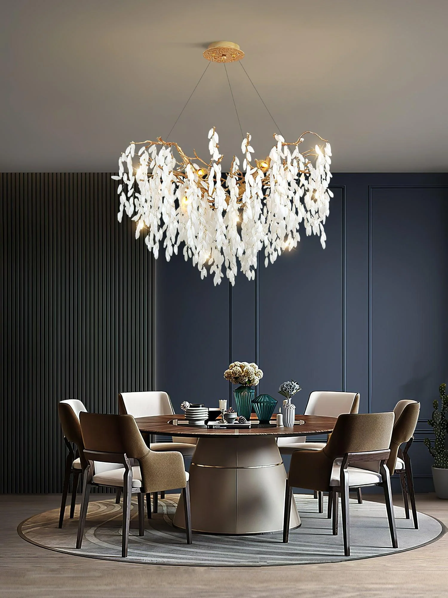 White Jade Branch Brass Chandelier - Image 26