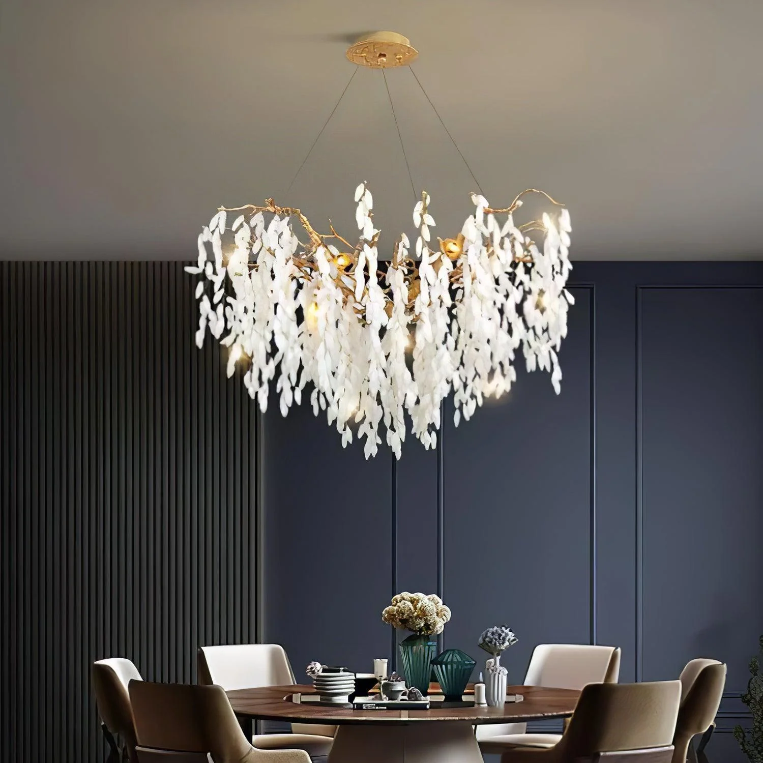 White Jade Branch Brass Chandelier - Image 29